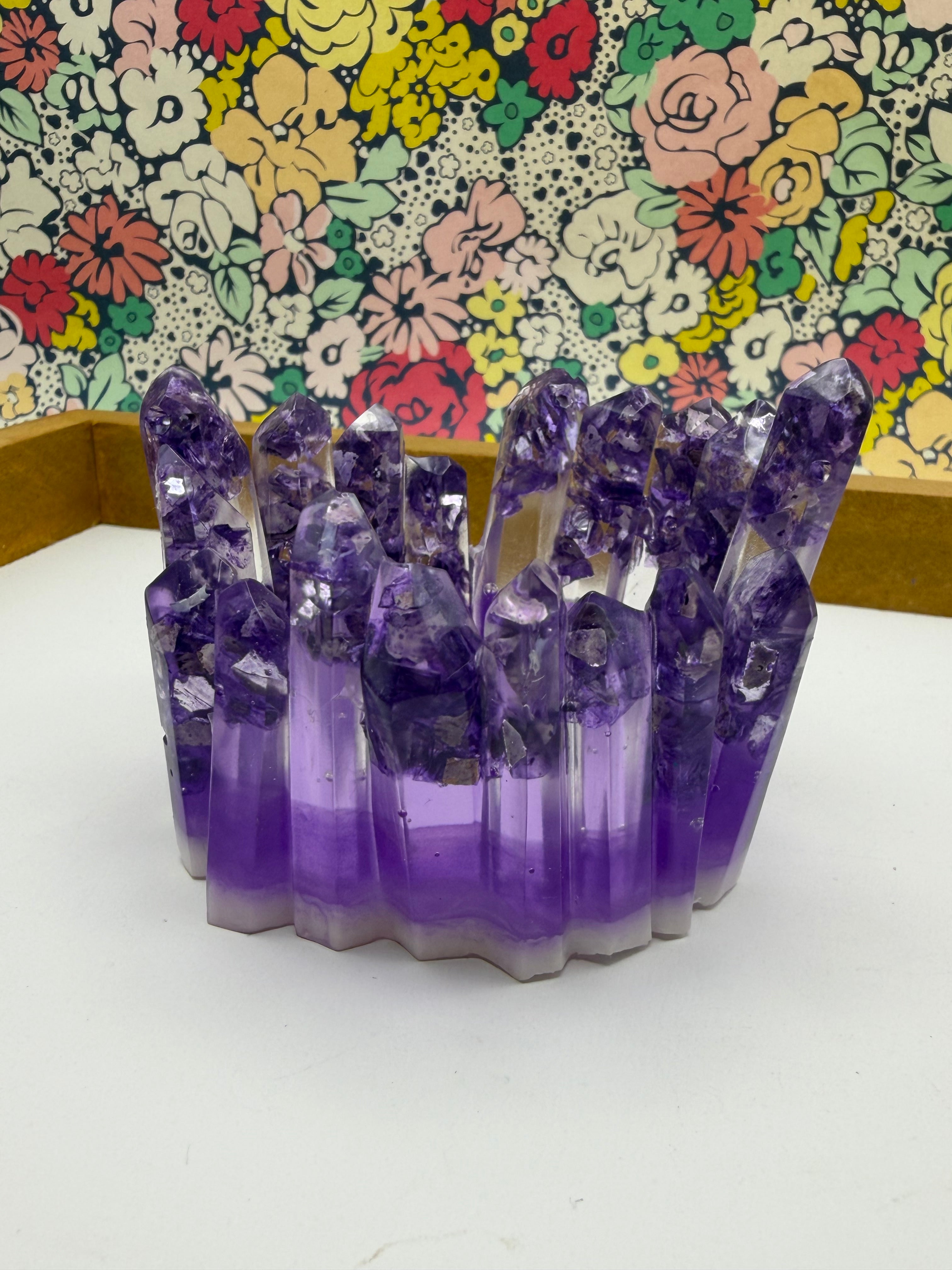Purple Resin Crystal Jewelry/Trinket Holder