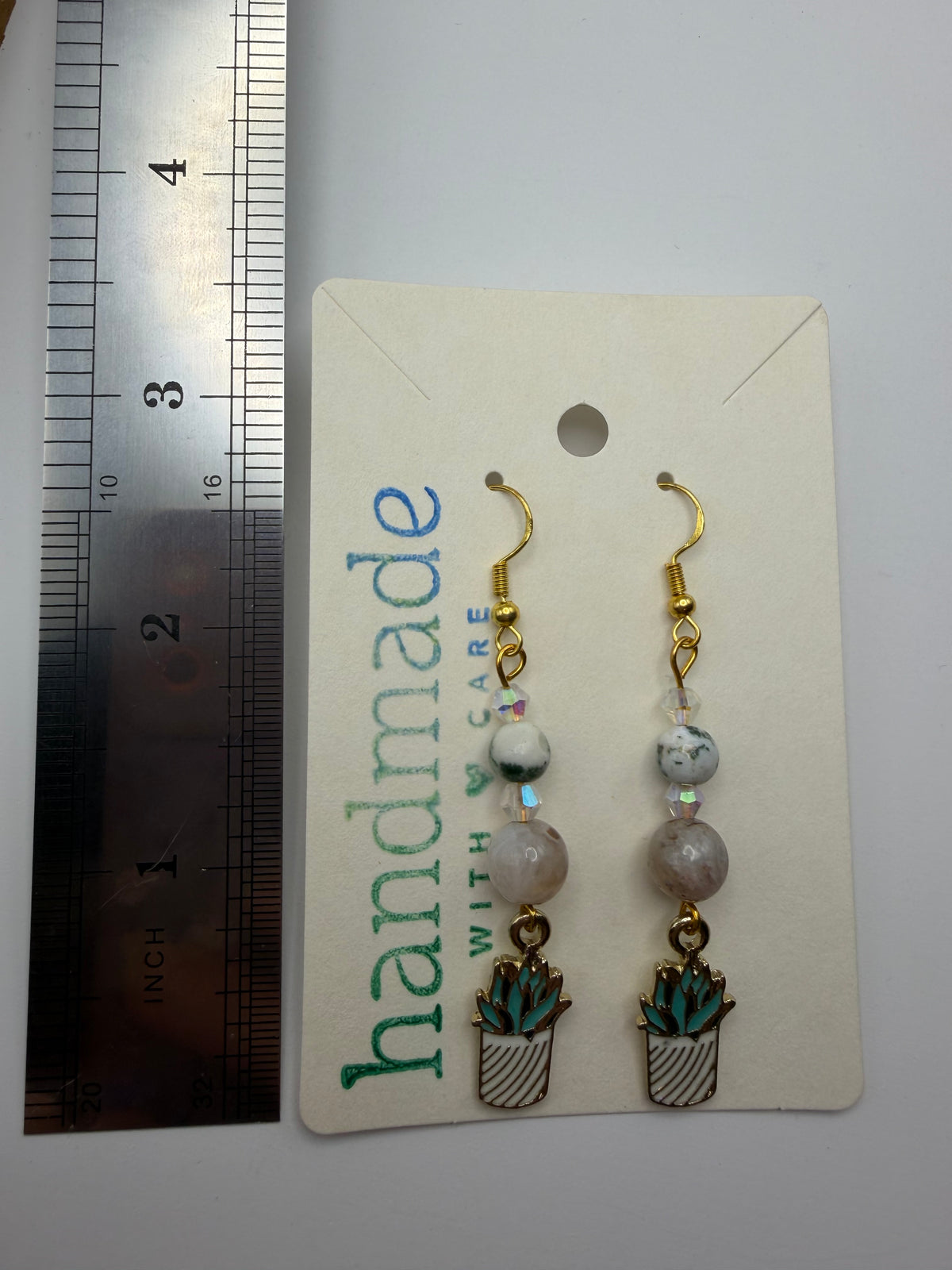 Succulent Beaded Earrings