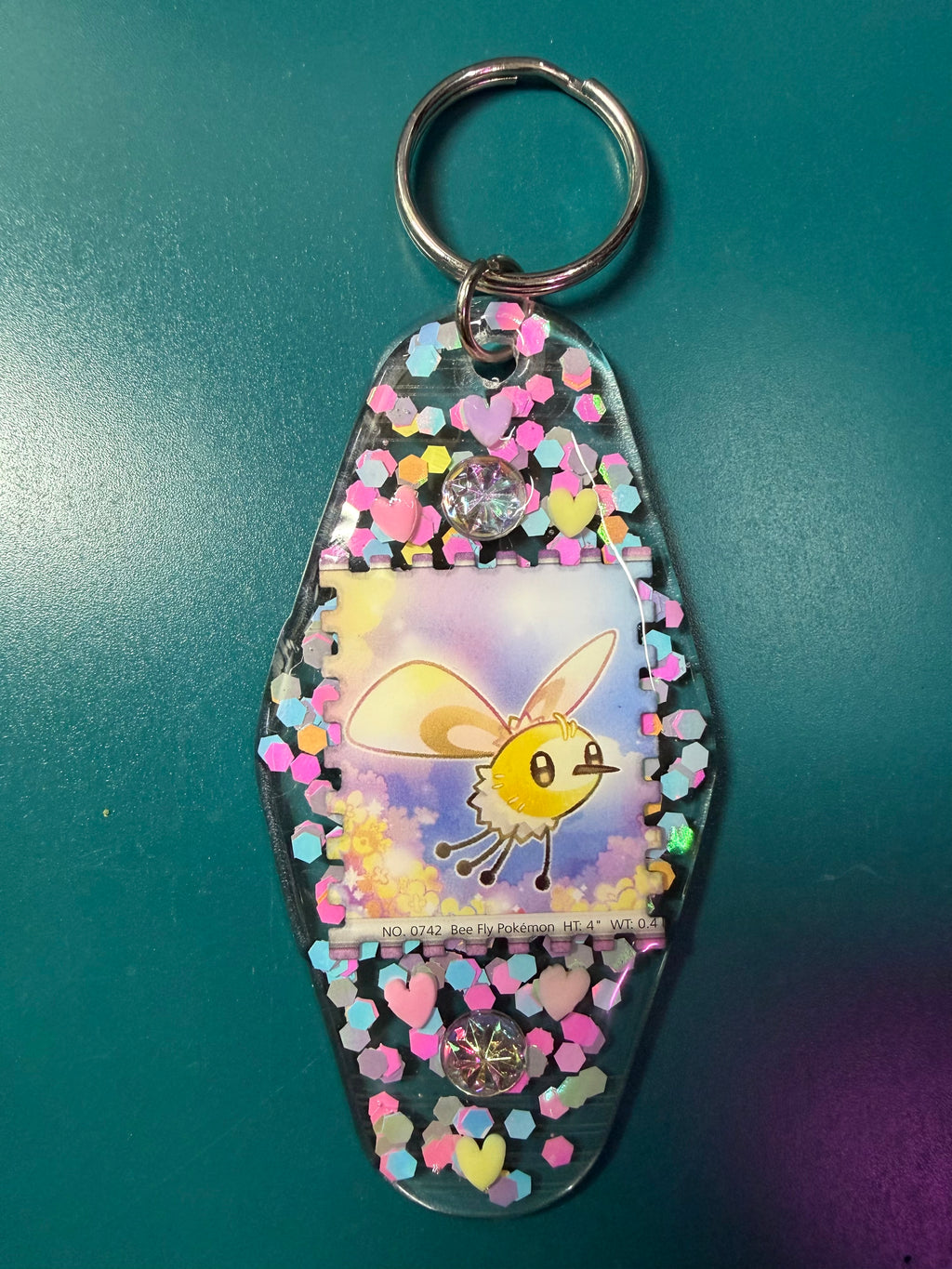 Cutiefly Pokemon Card Upcycled Keychain