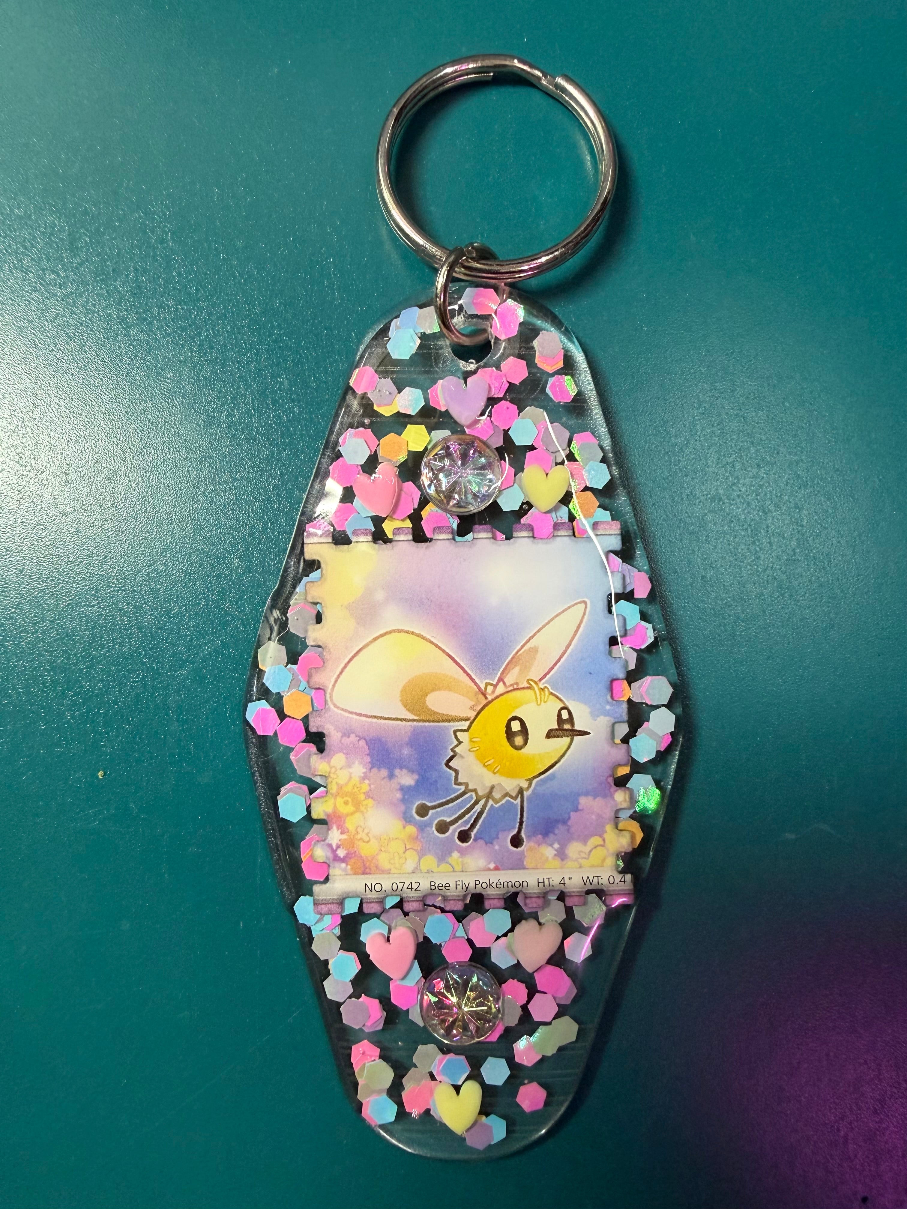 Cutiefly Pokemon Card Upcycled Keychain