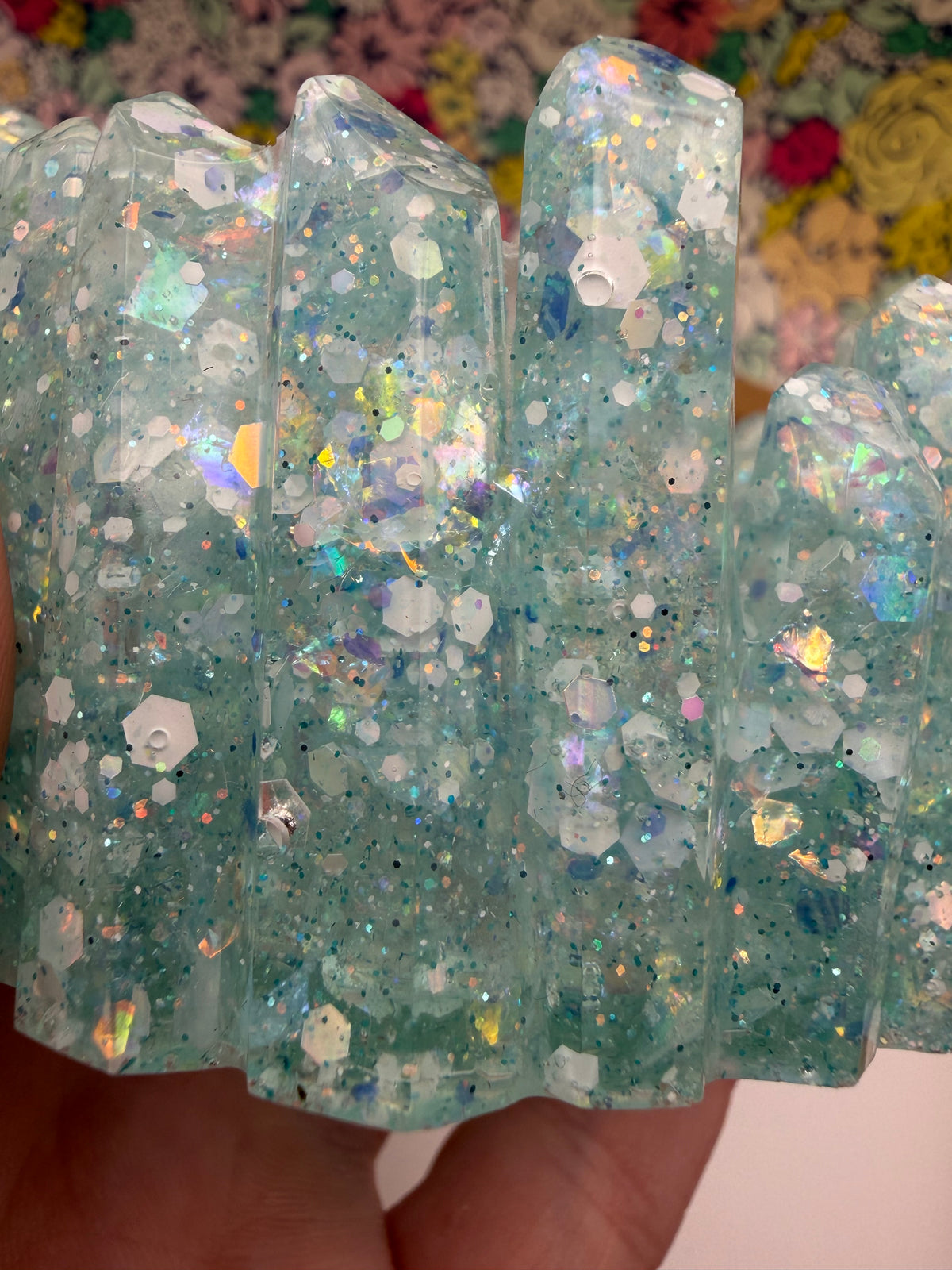 Light Blue Sparkle Crystal Resin Jewelry/Trinket Dish