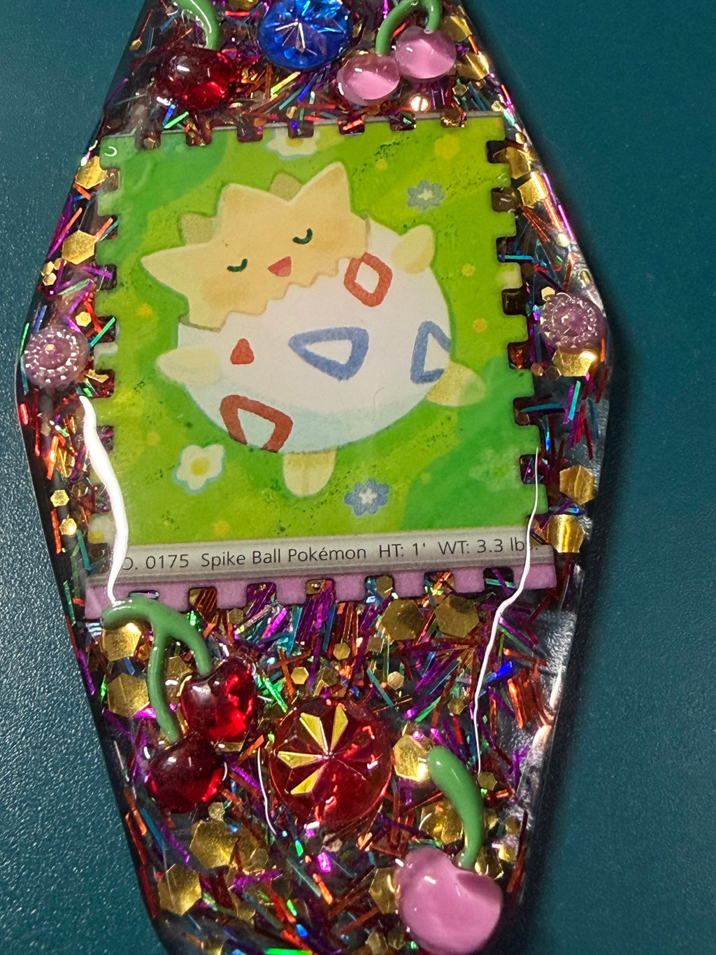 Togepi Pokemon Card Upcycled Keychain