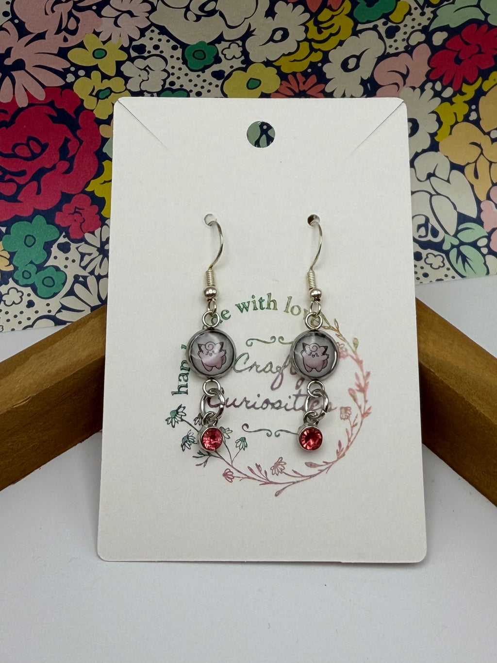 Clefairy Pink Drop Earrings