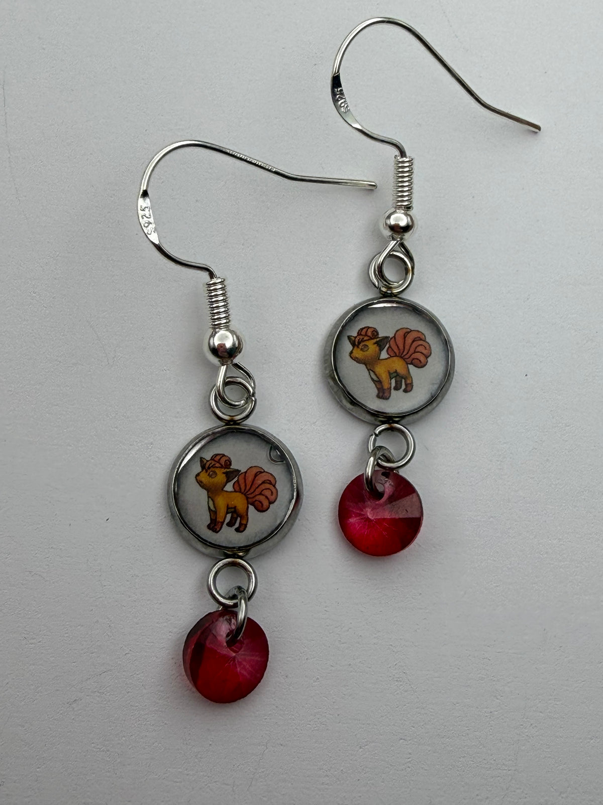 Vulpix Upcycled Card Earrings