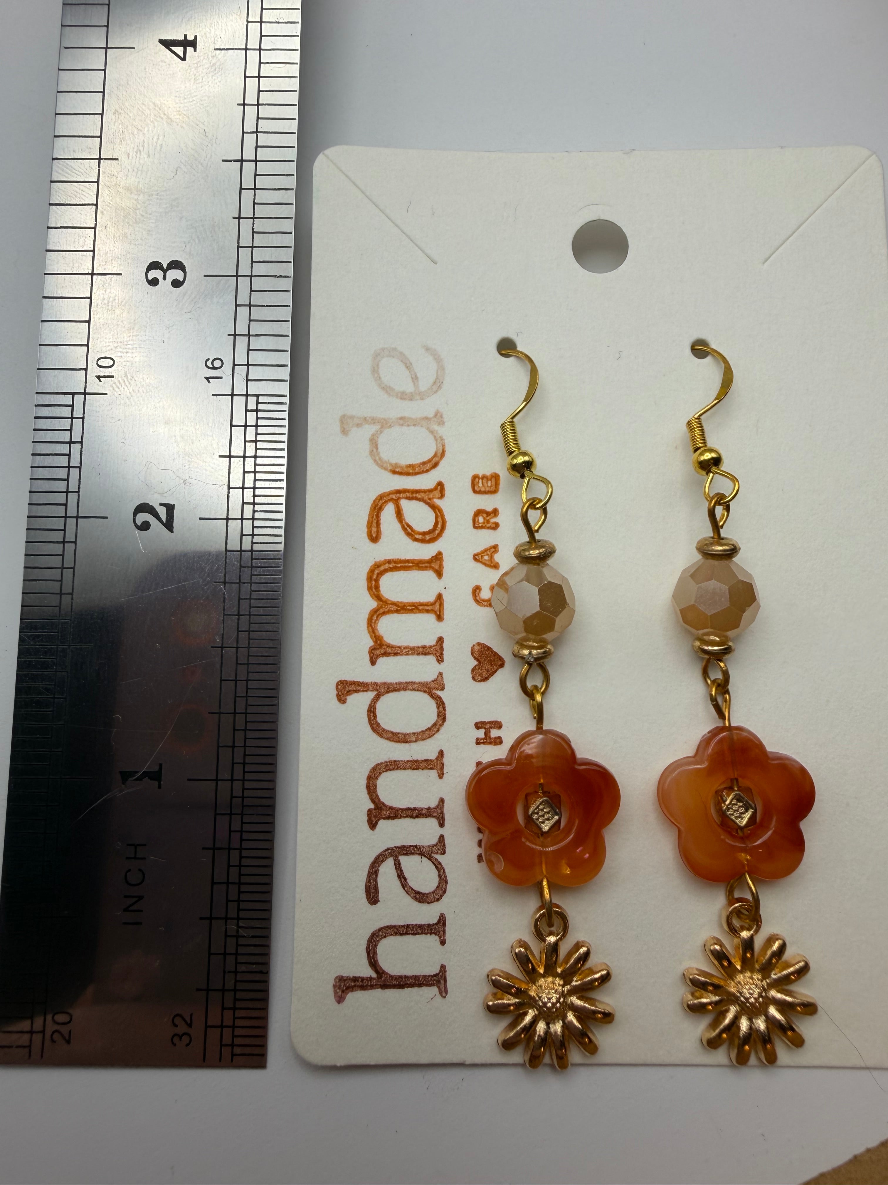 Floral Beaded Dangle Earring