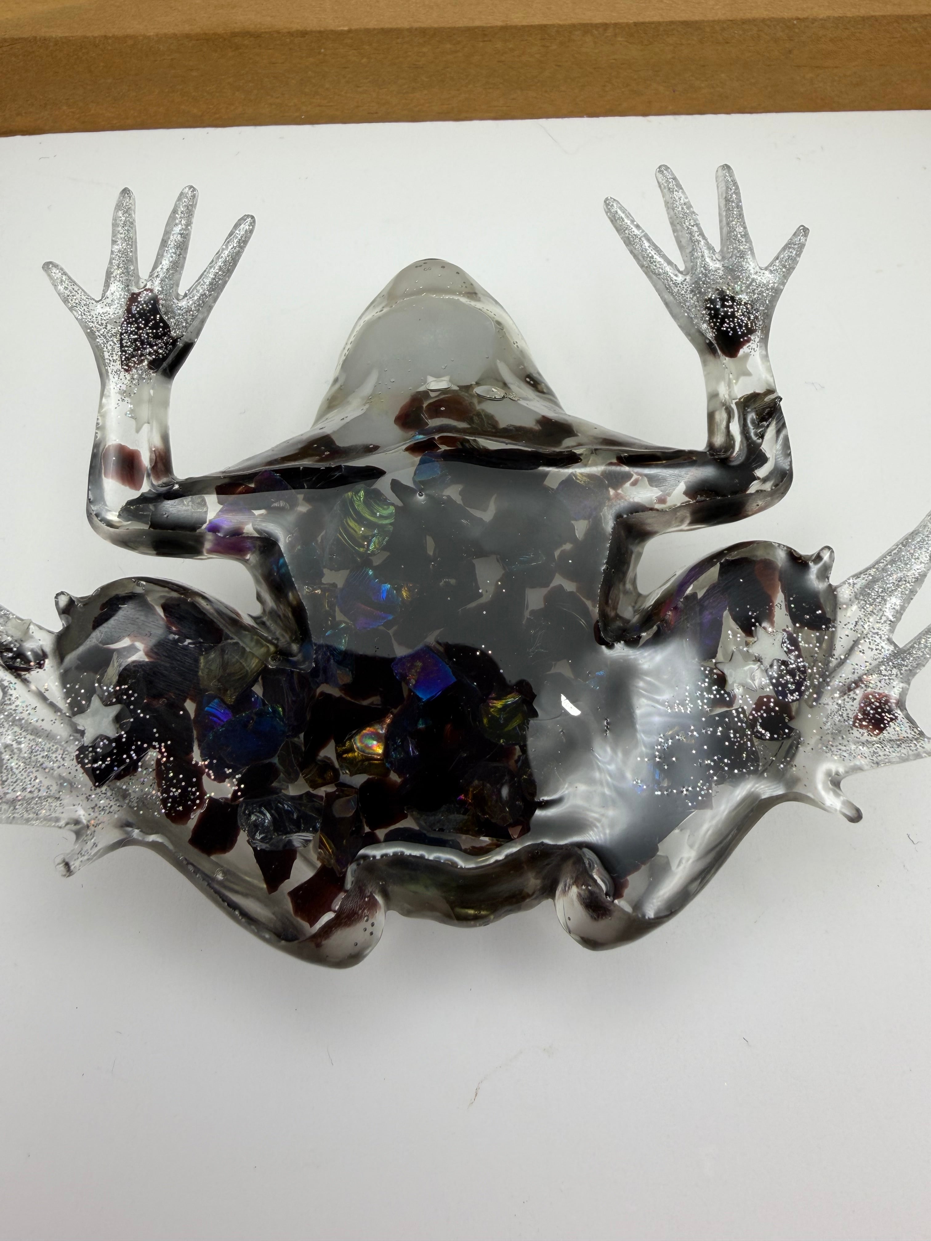 Spooky Glowing Ghost Resin Frog