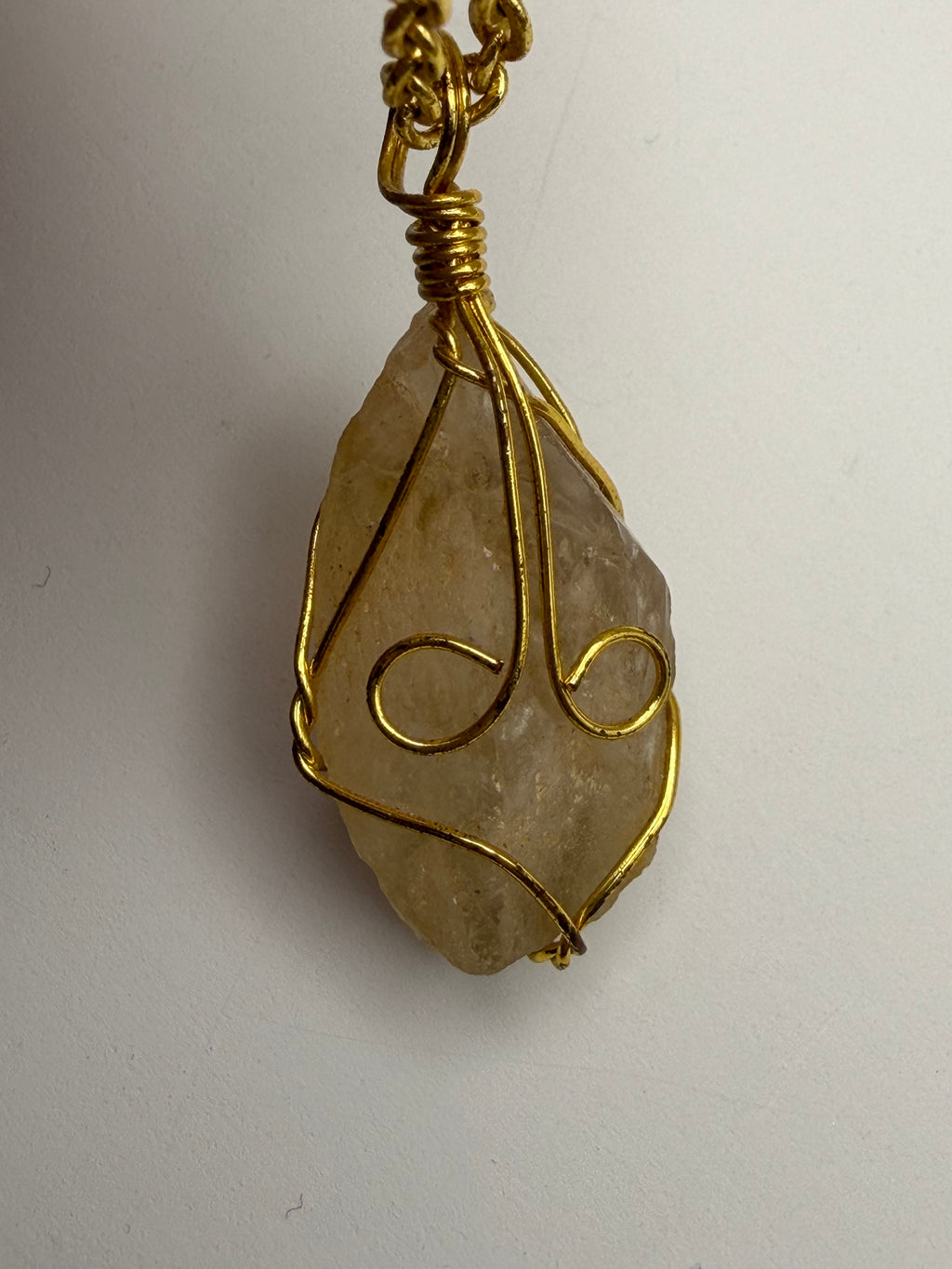 Basic Wire Wrapped Quartz Necklace