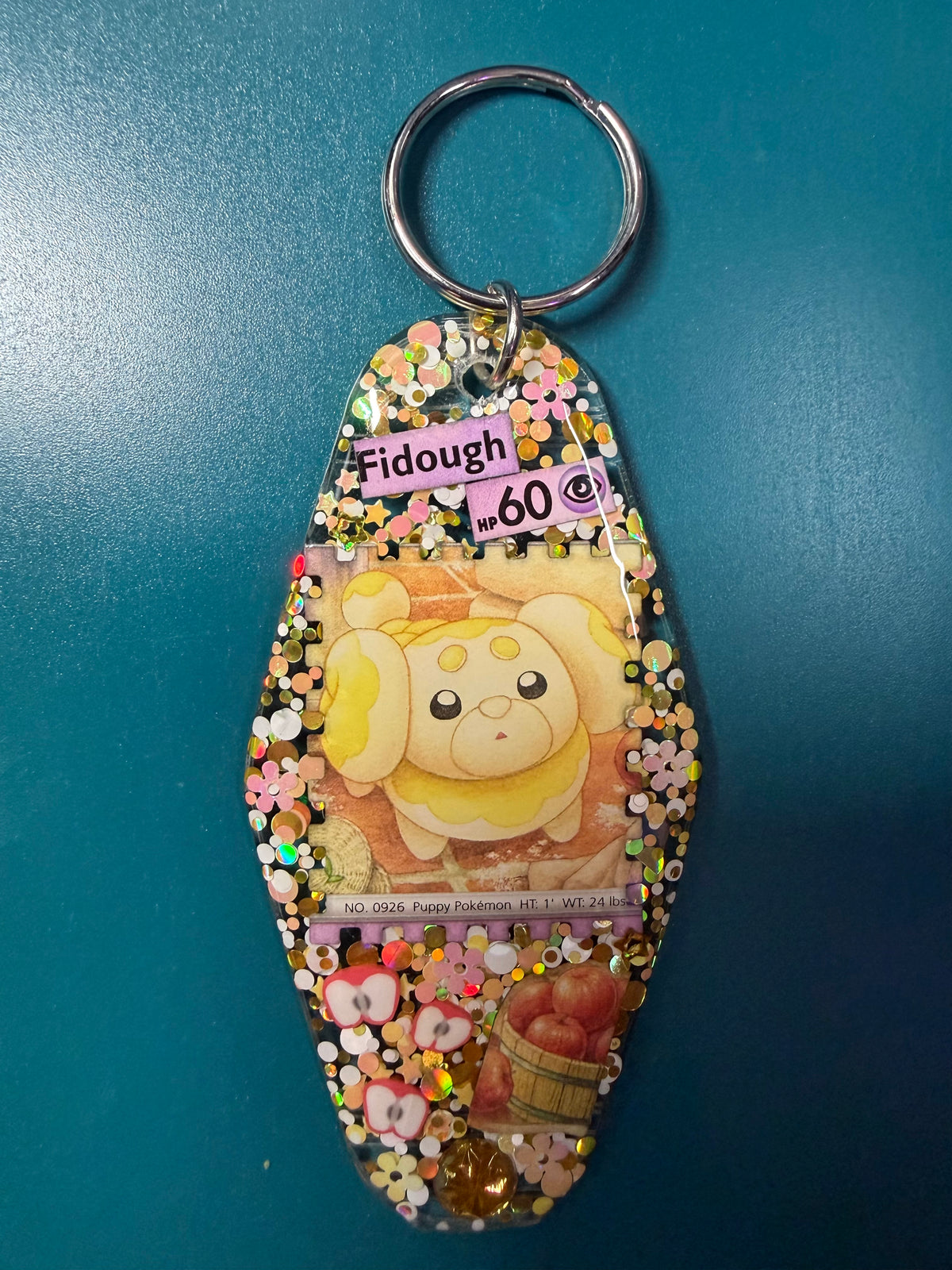 Fidough Pokemon Card Upcycled Keychain