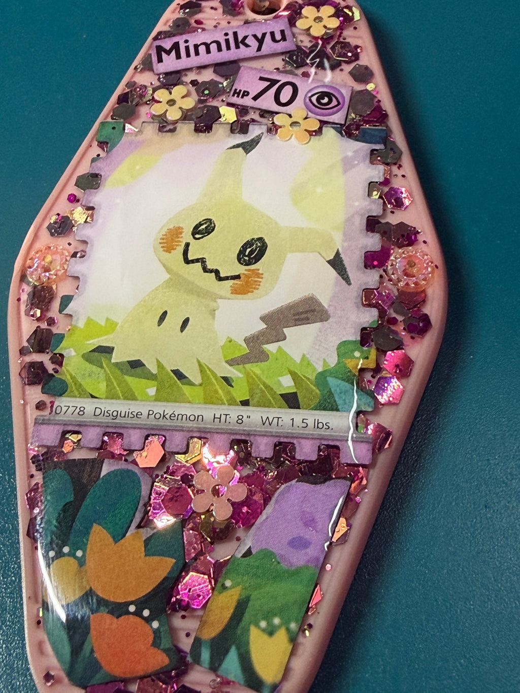 Mimikyu Pokemon Card Upcycled Keychain