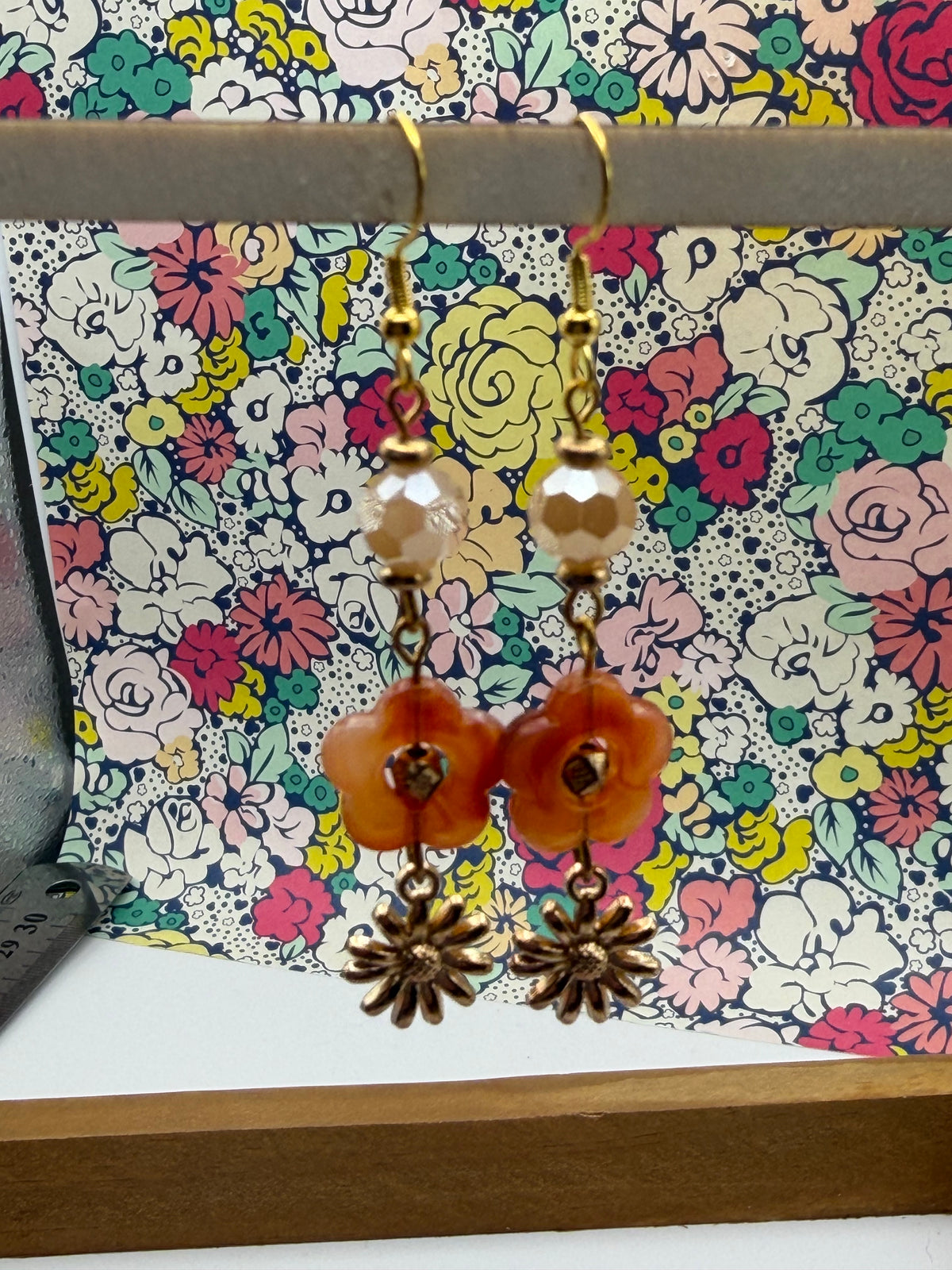 Floral Beaded Dangle Earring
