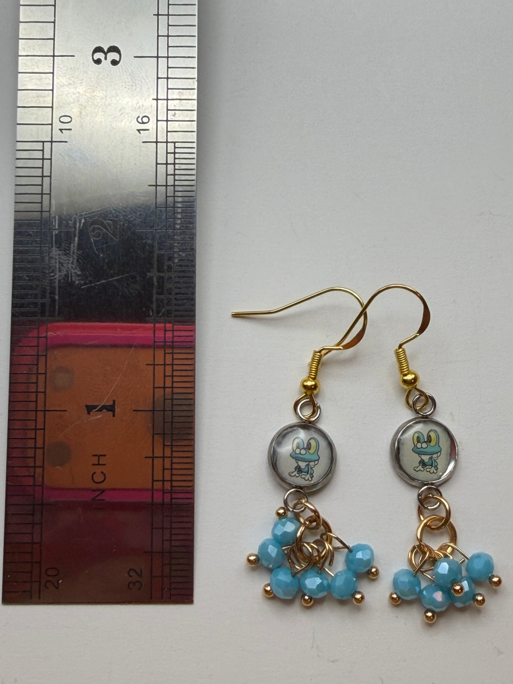 Froakie Upcycled Card Earrings