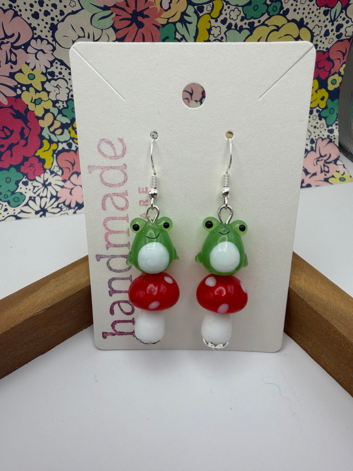Mushroom Frog Earrings