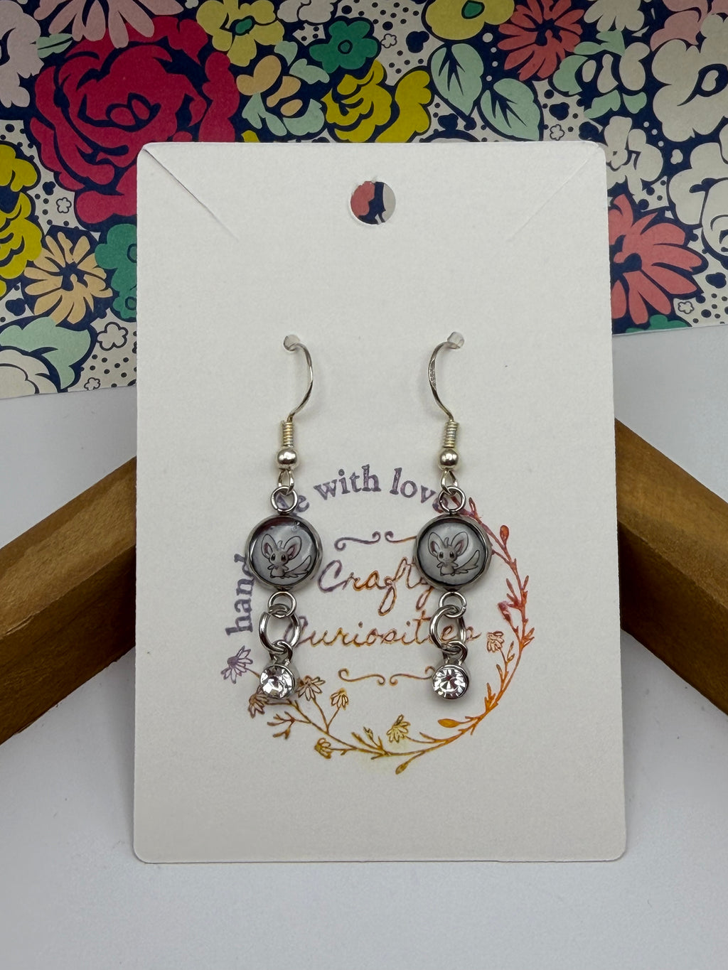 Minccino Upcycled Card Earrings