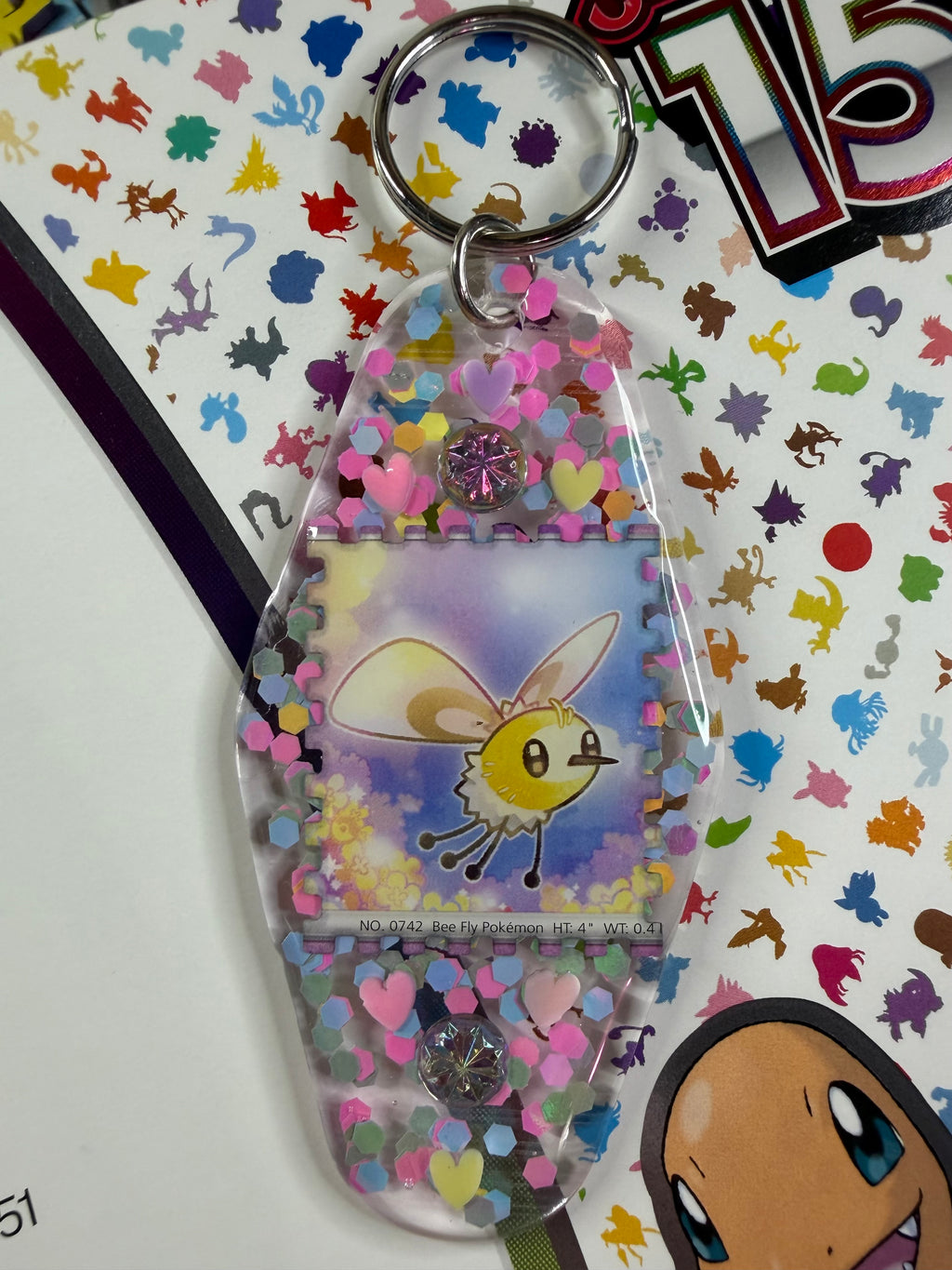 Cutiefly Pokemon Card Upcycled Keychain