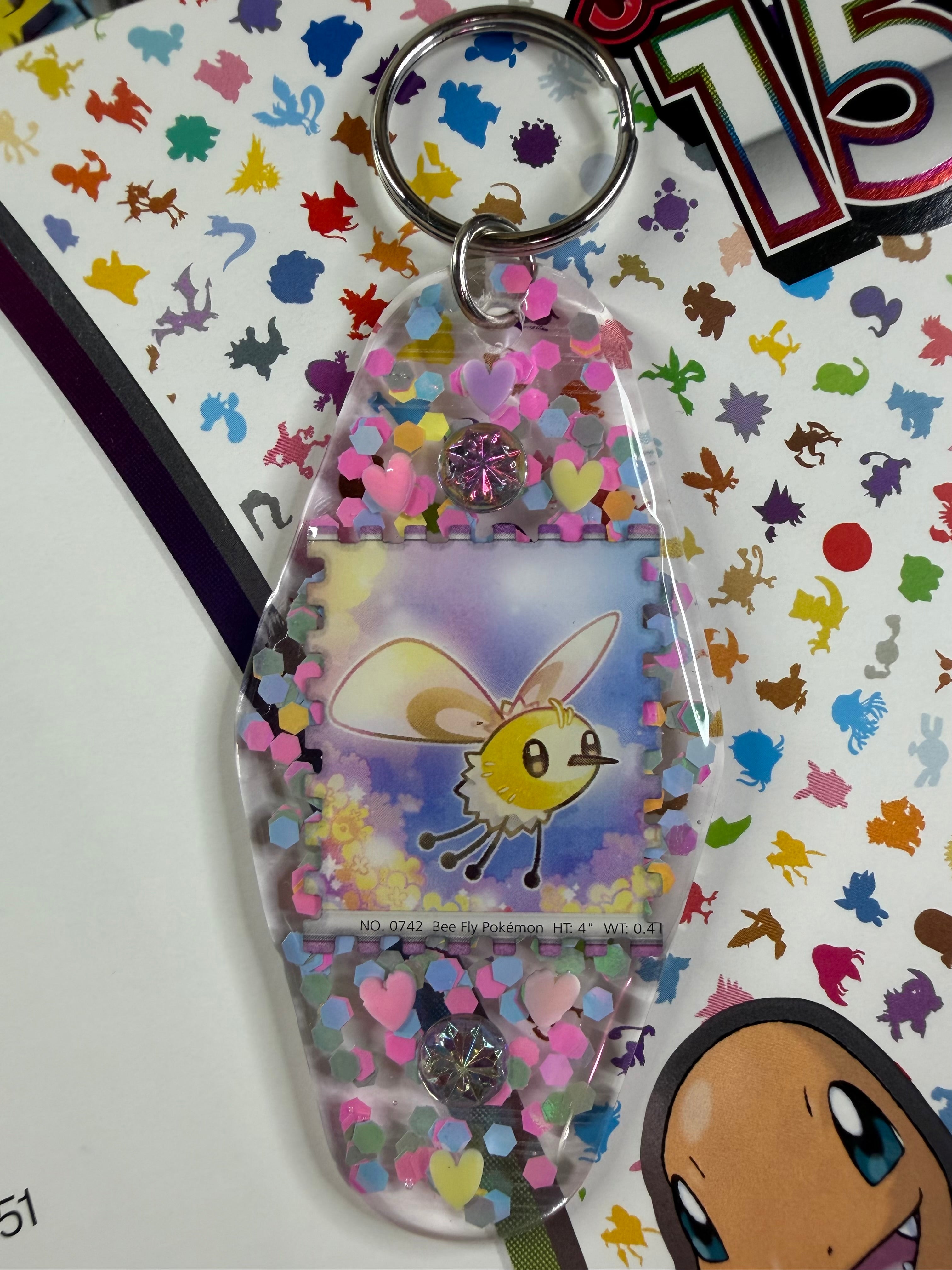 Cutiefly Pokemon Card Upcycled Keychain