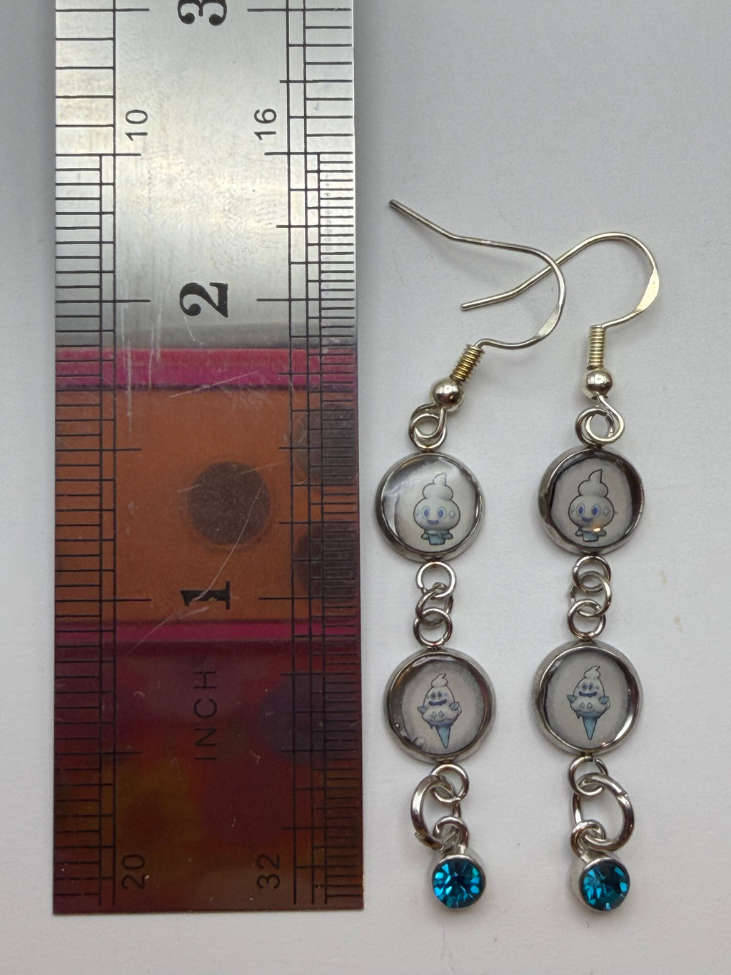 Vanillite to Vanillish Evolution Upcycled Card Earrings