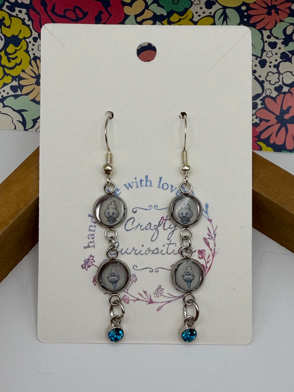 Vanillite to Vanillish Evolution Upcycled Card Earrings
