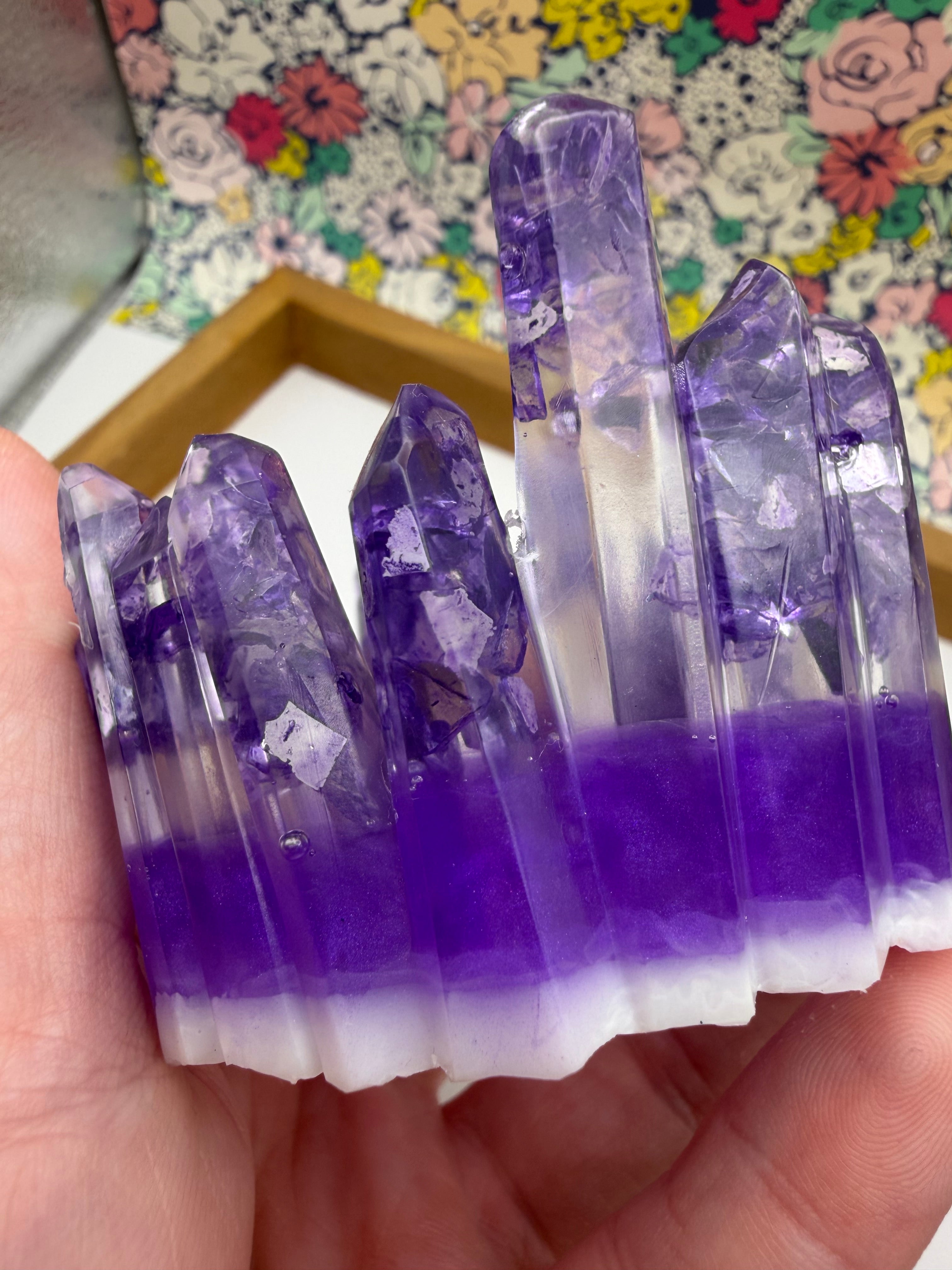 Purple Resin Crystal Jewelry/Trinket Holder