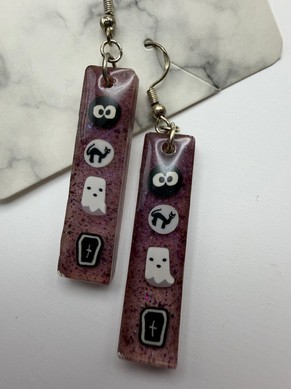 Rectangular Halloween Charm Earrings