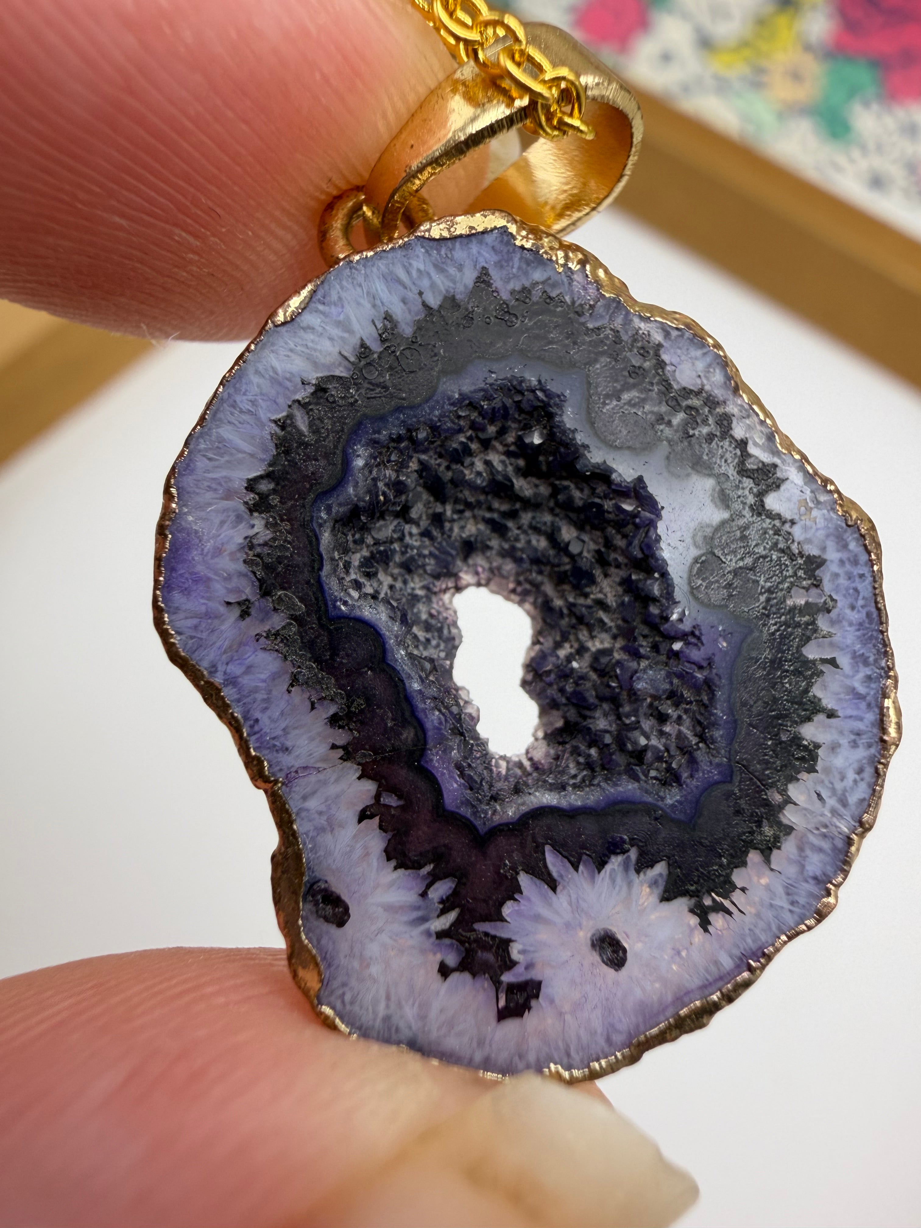 Purple Stone Pendant Necklace