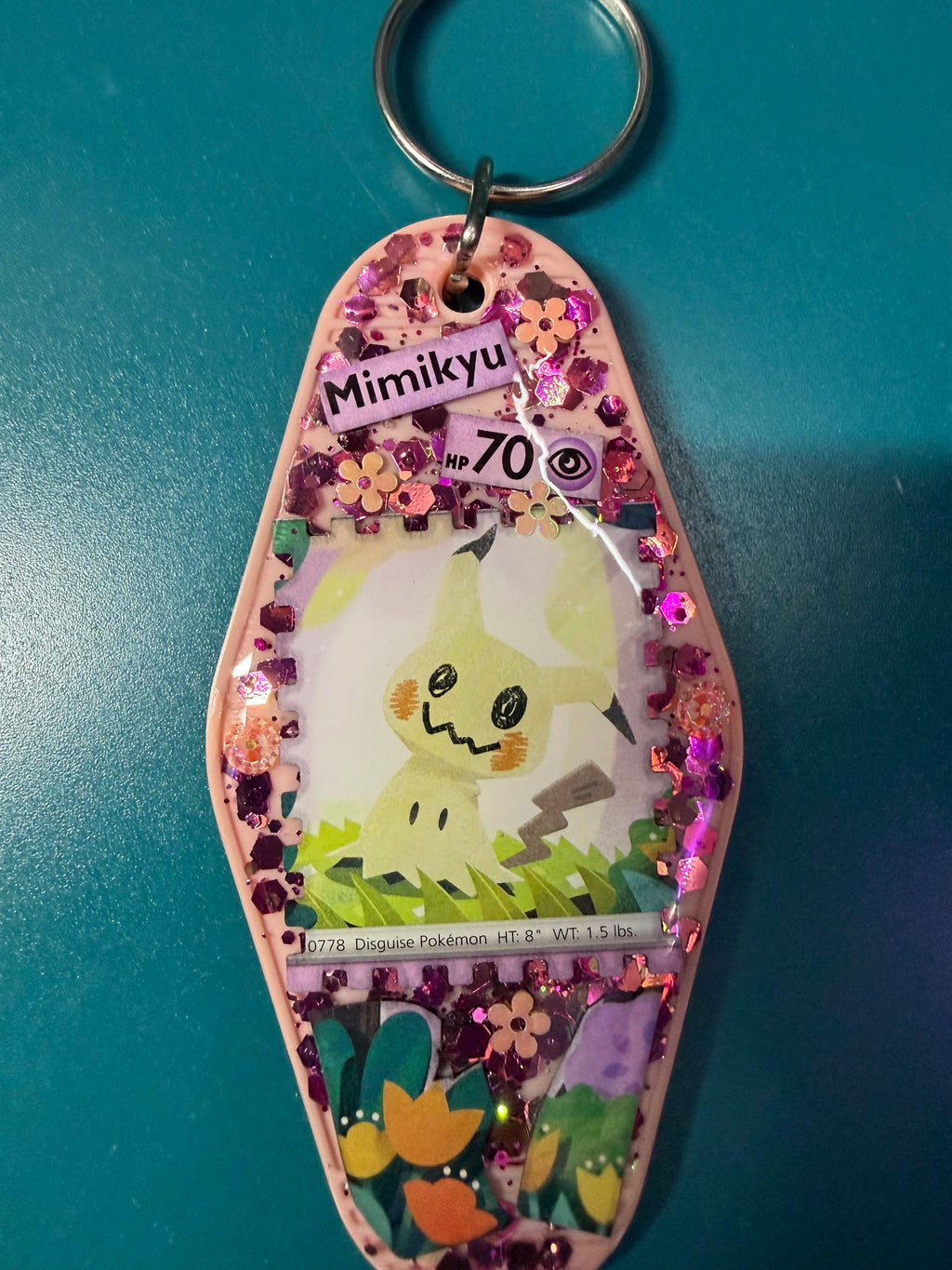 Mimikyu Pokemon Card Upcycled Keychain