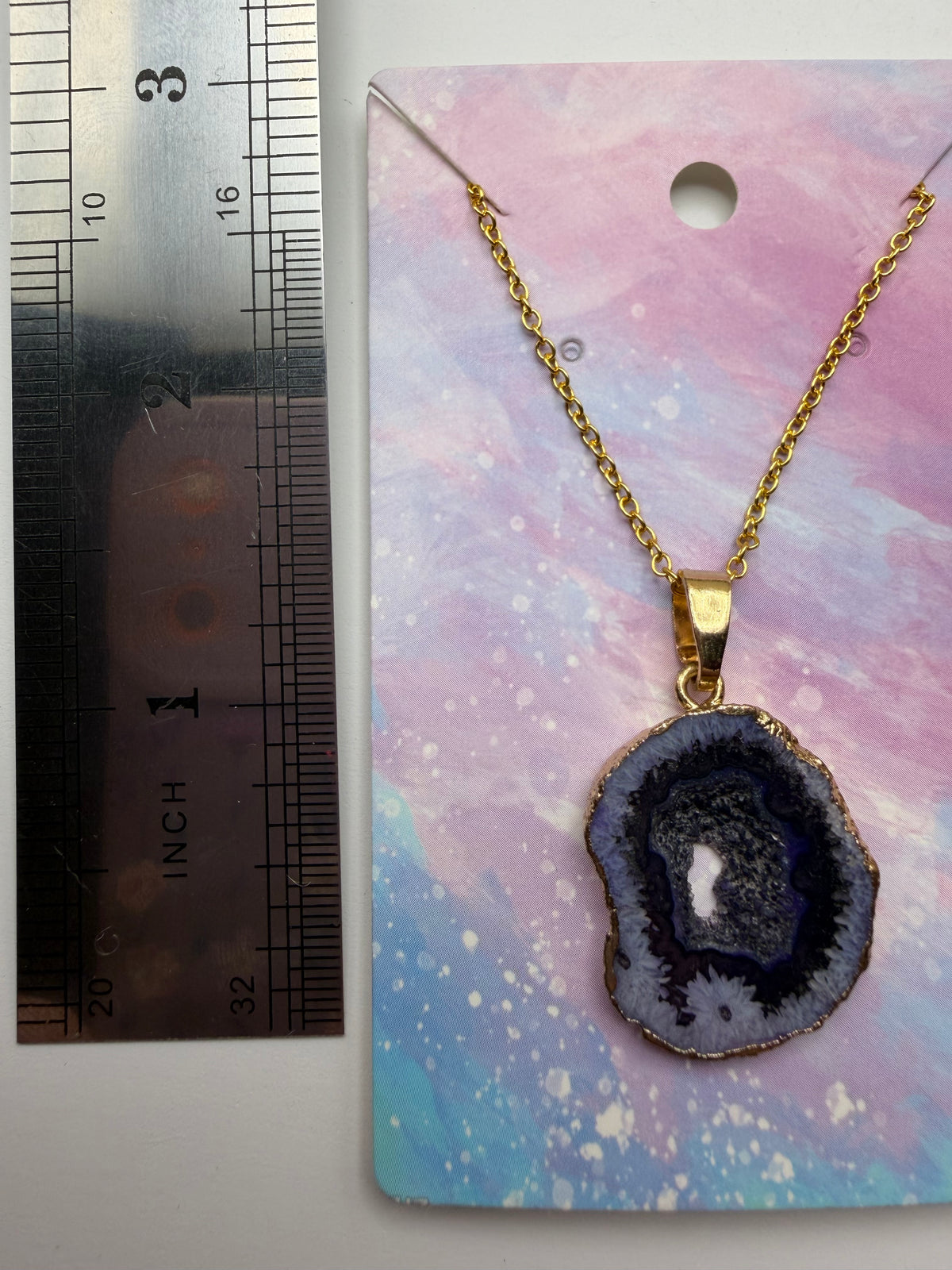 Purple Stone Pendant Necklace