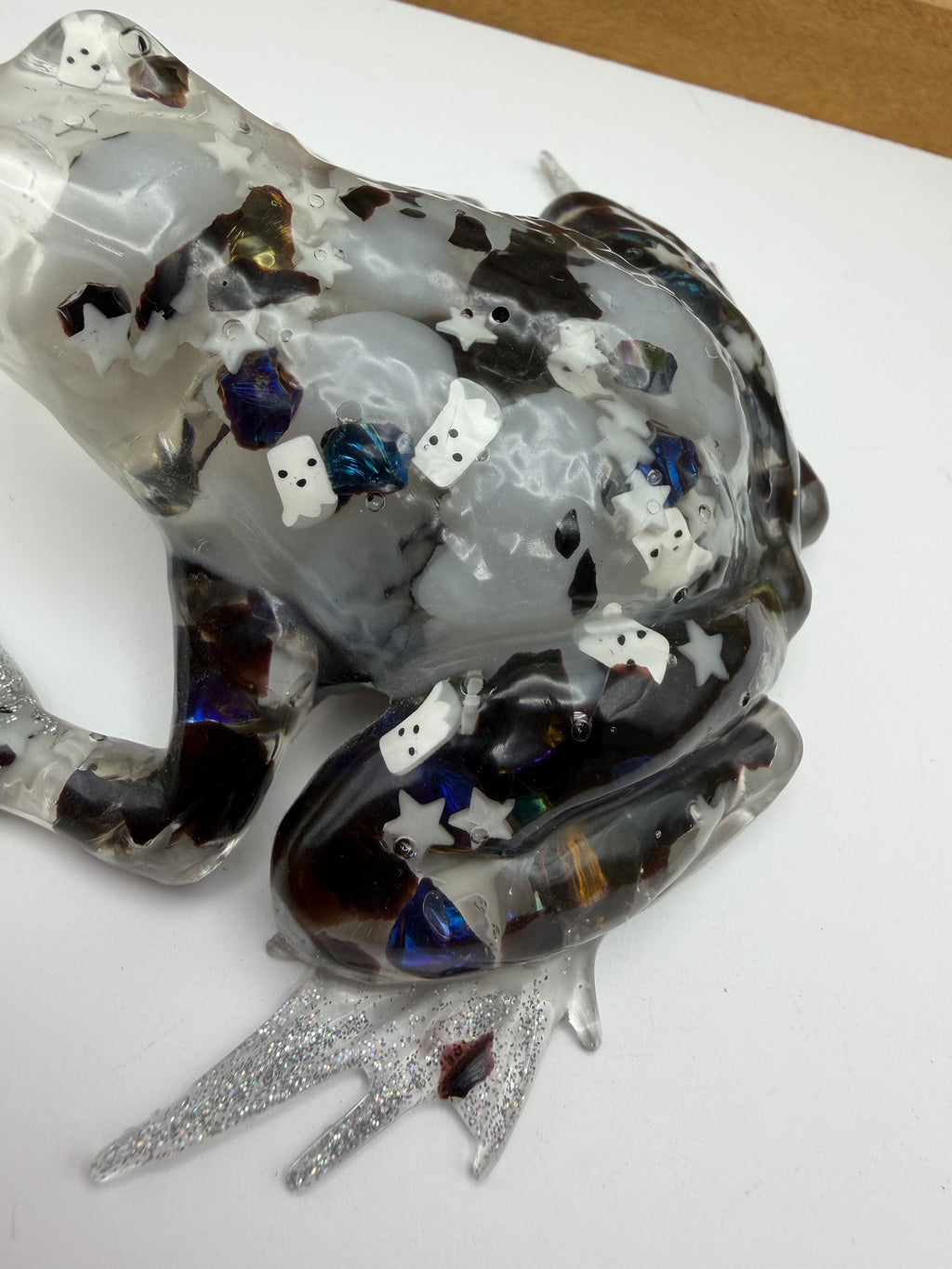 Spooky Glowing Ghost Resin Frog