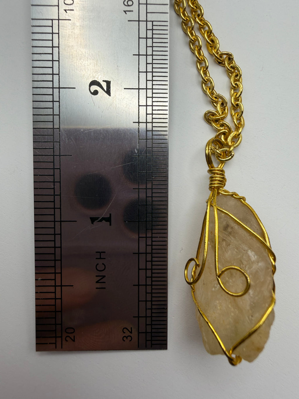 Basic Wire Wrapped Quartz Necklace