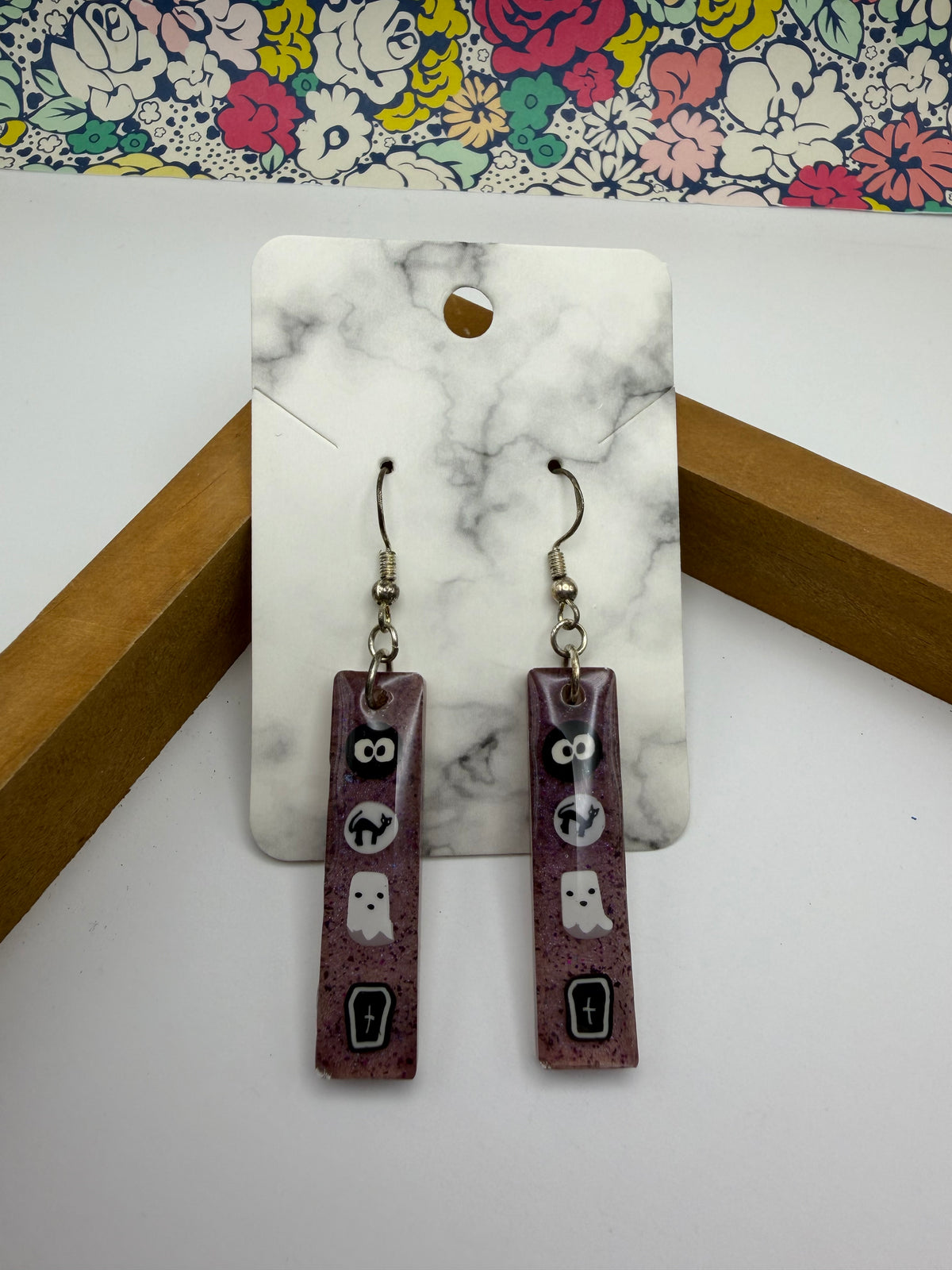 Rectangular Halloween Charm Earrings