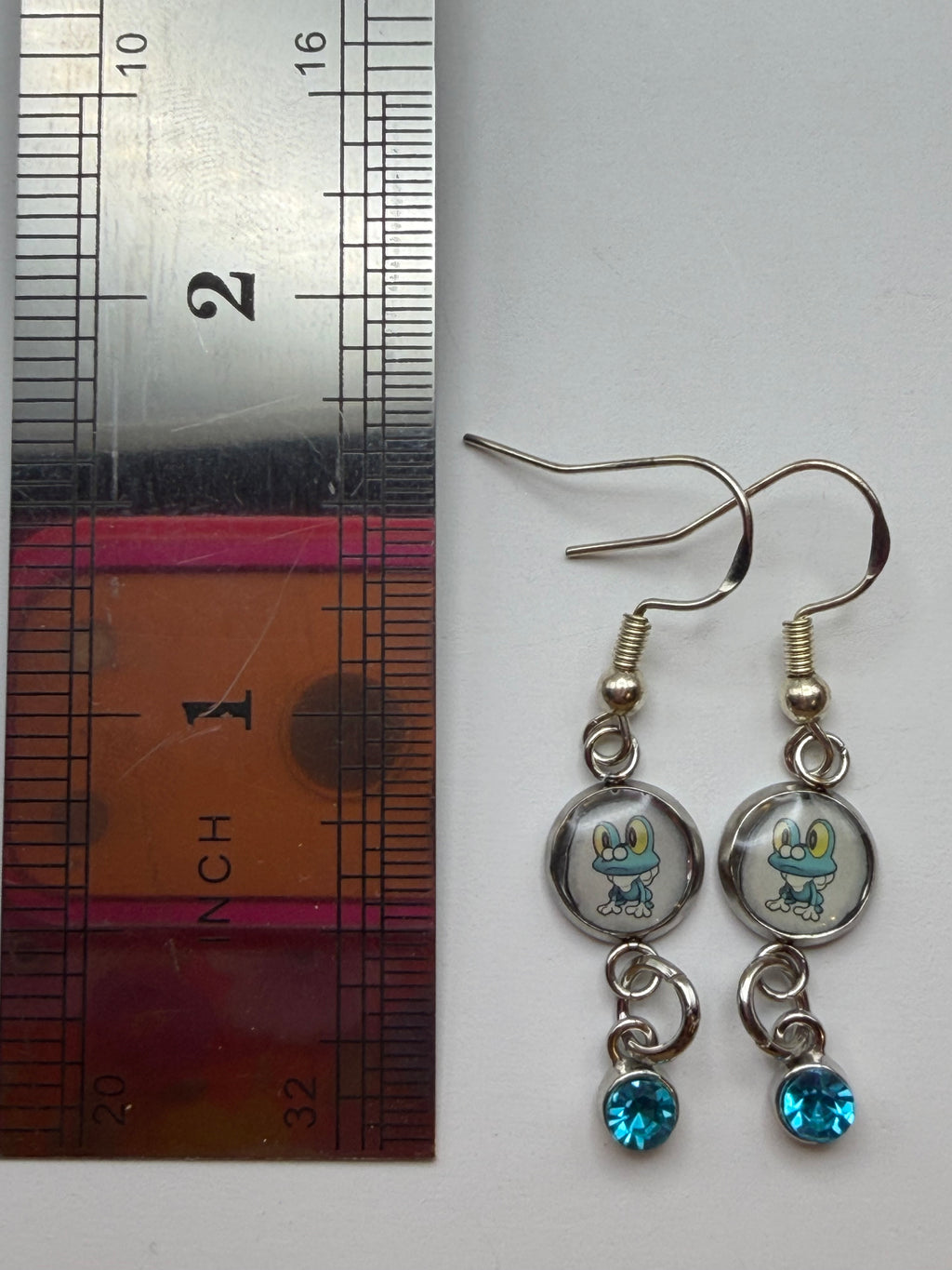 Froakie Upcycled Card Earrings