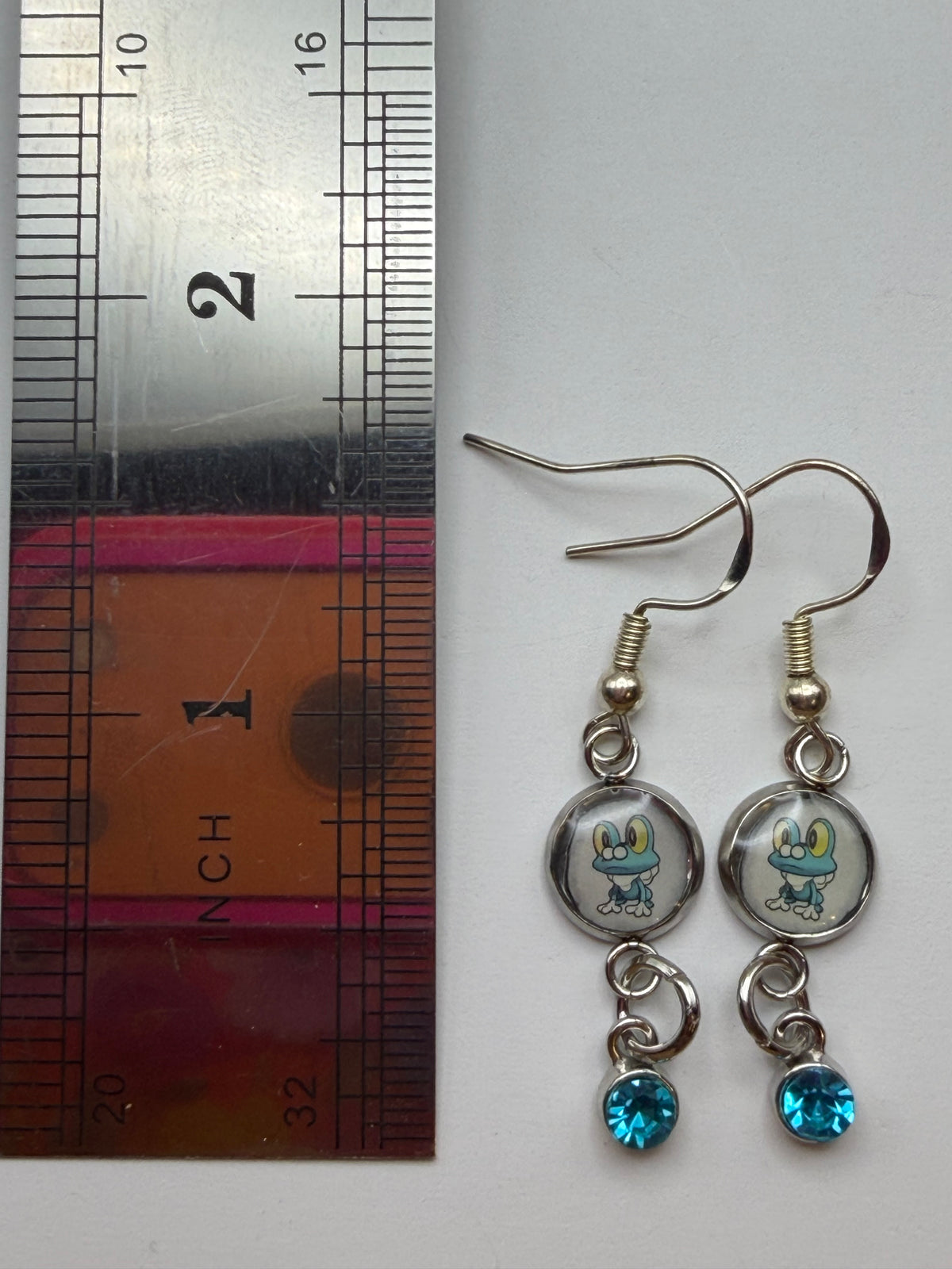 Froakie Upcycled Card Earrings