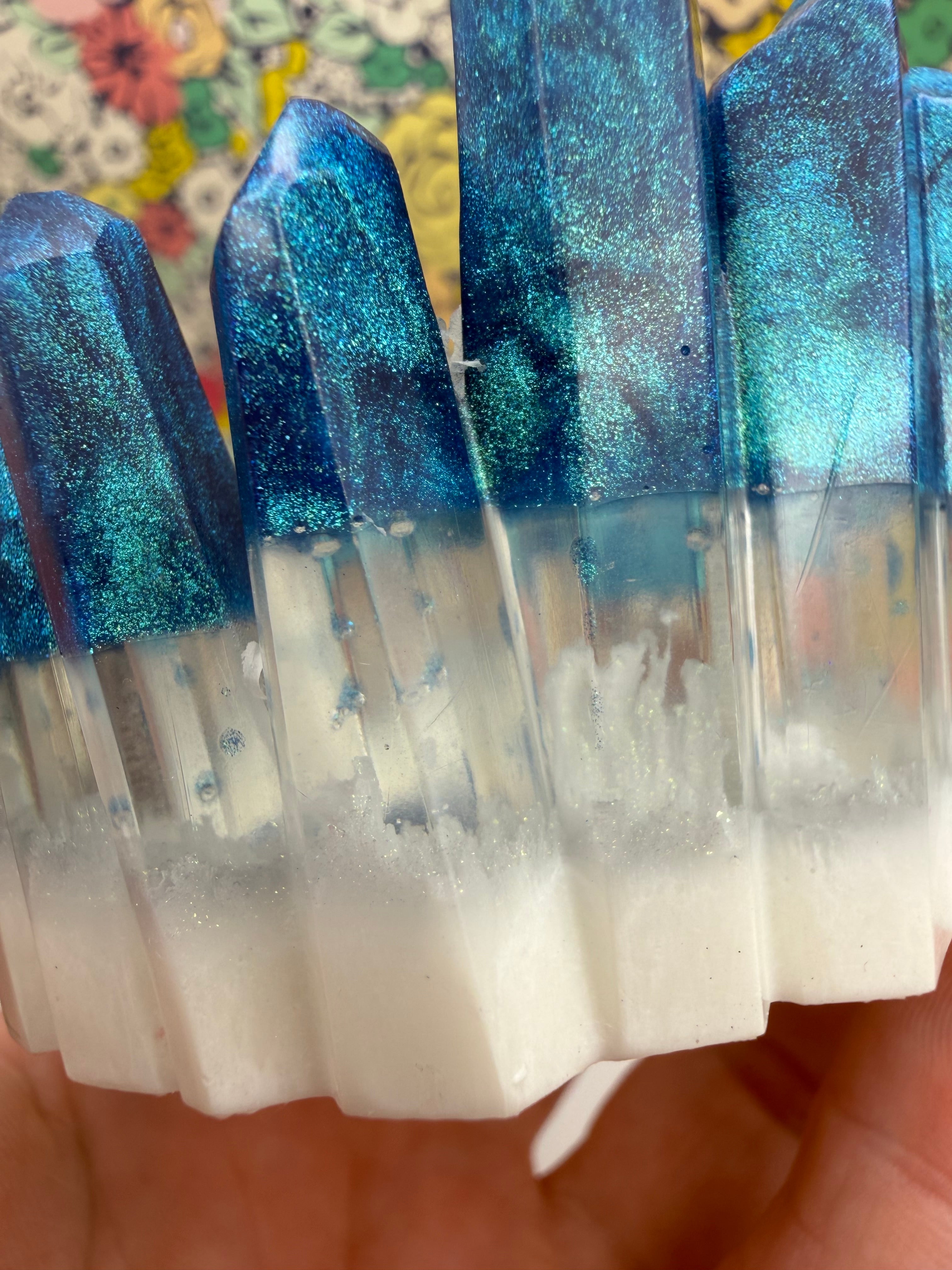 Blue and White Resin Crystal Jewelry/Trinket Dish