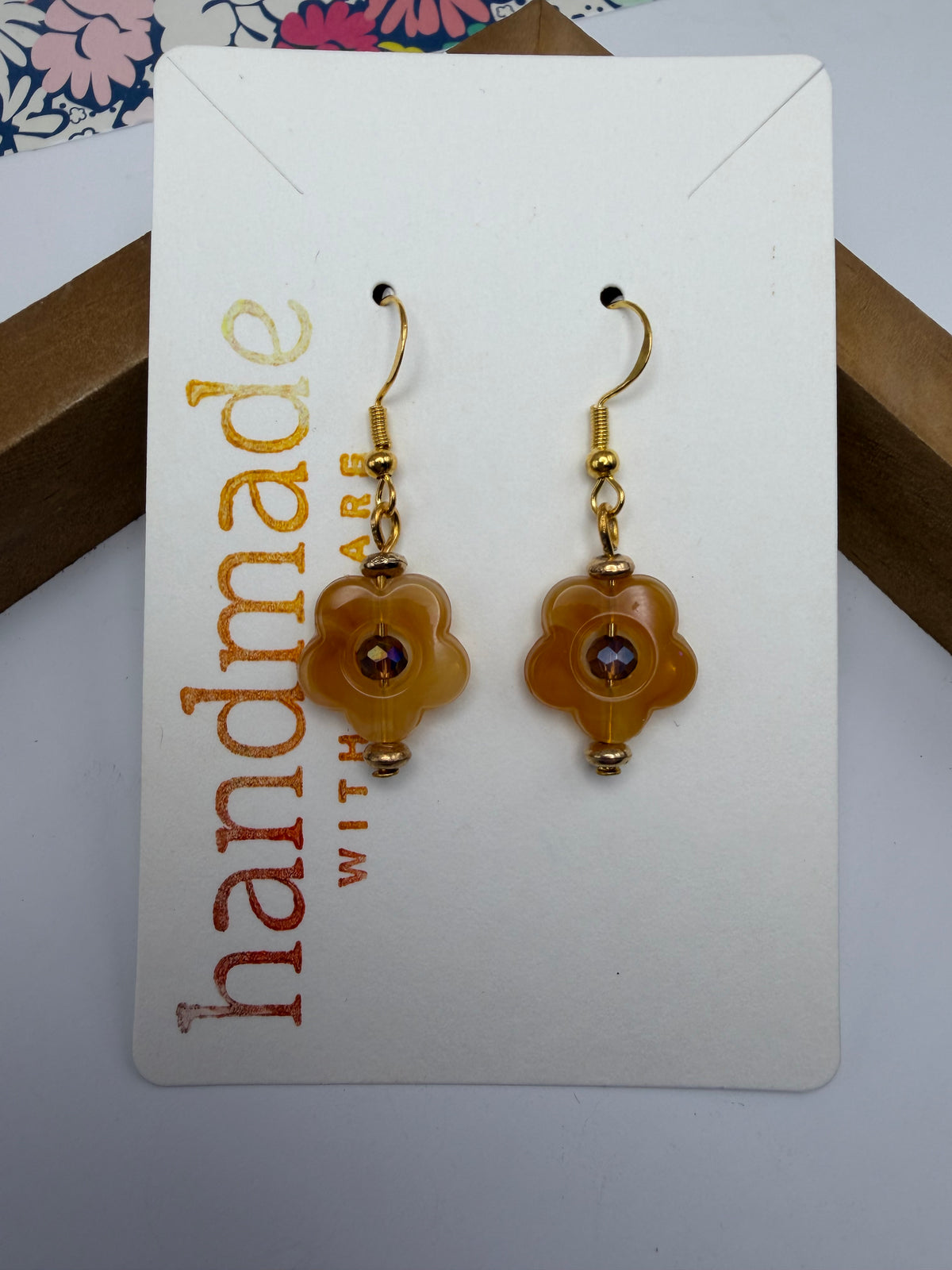 Yellow Flower Beaded Earring
