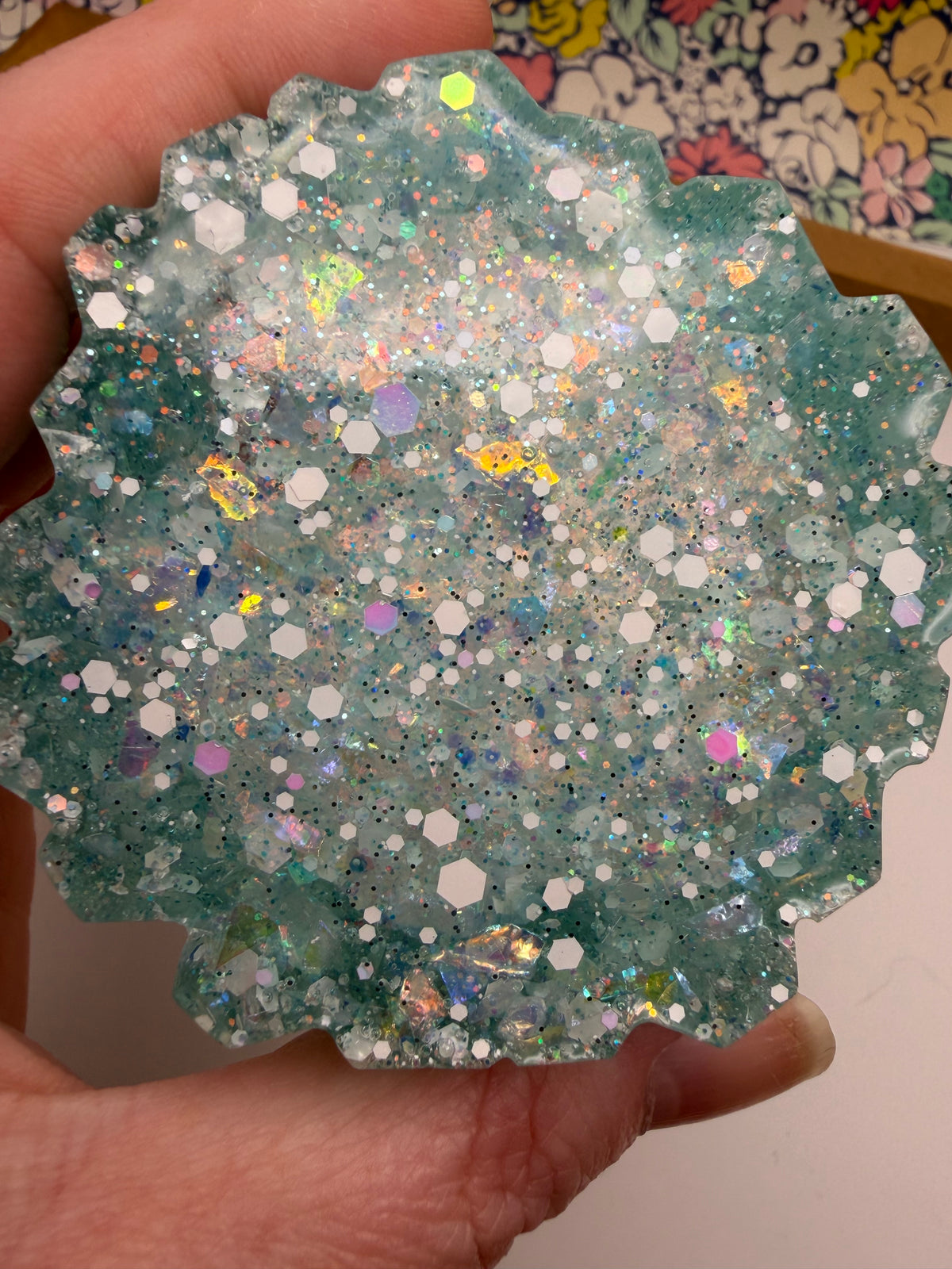 Light Blue Sparkle Crystal Resin Jewelry/Trinket Dish