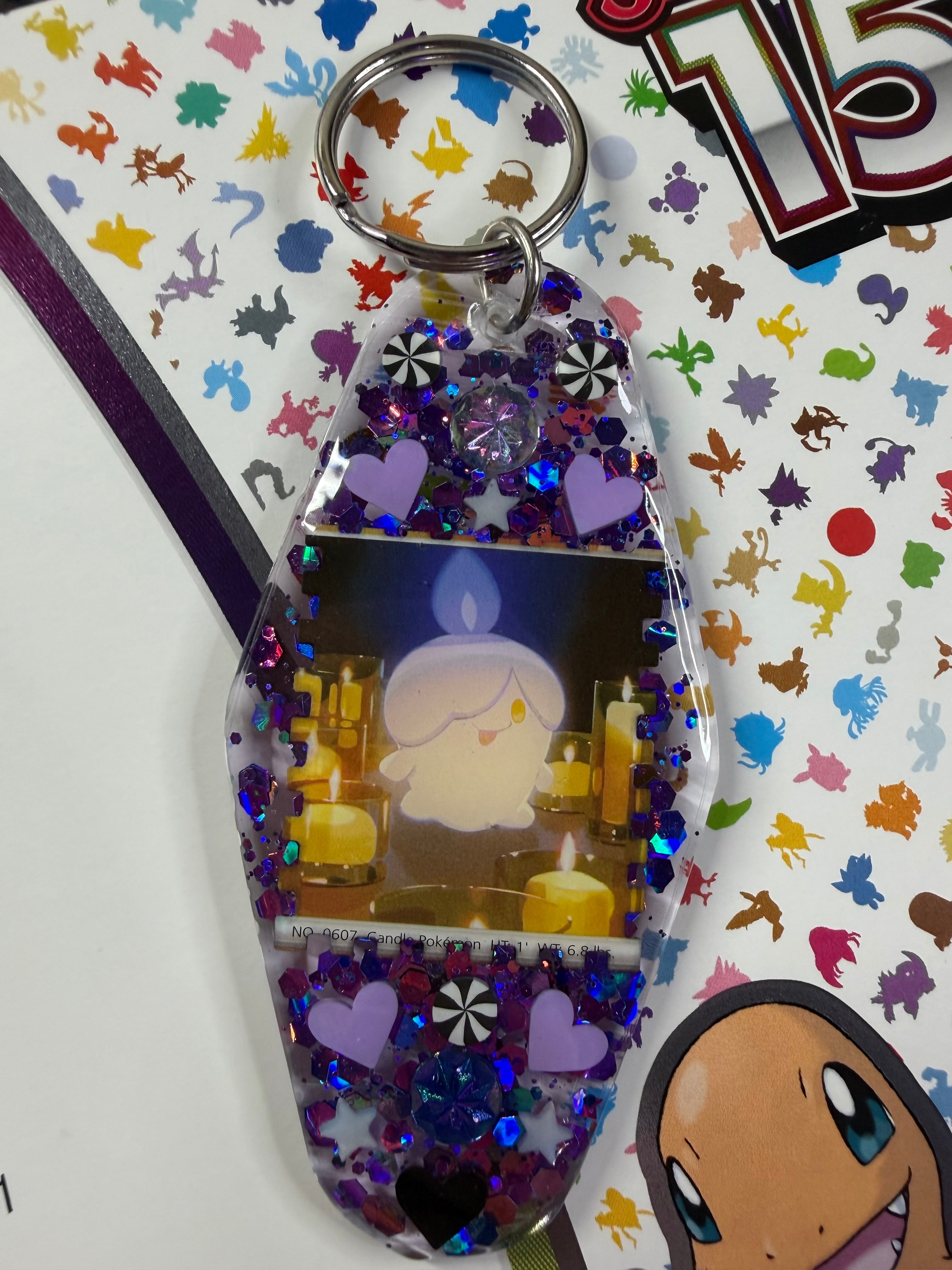 Litwick Pokemon Card Upcycled Keychain