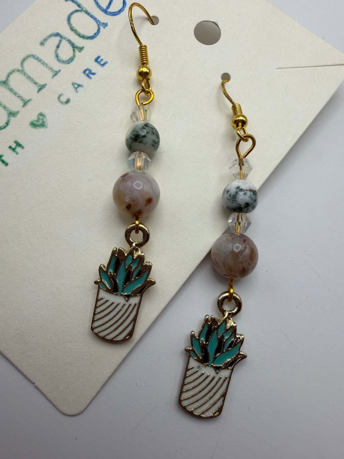 Succulent Beaded Earrings