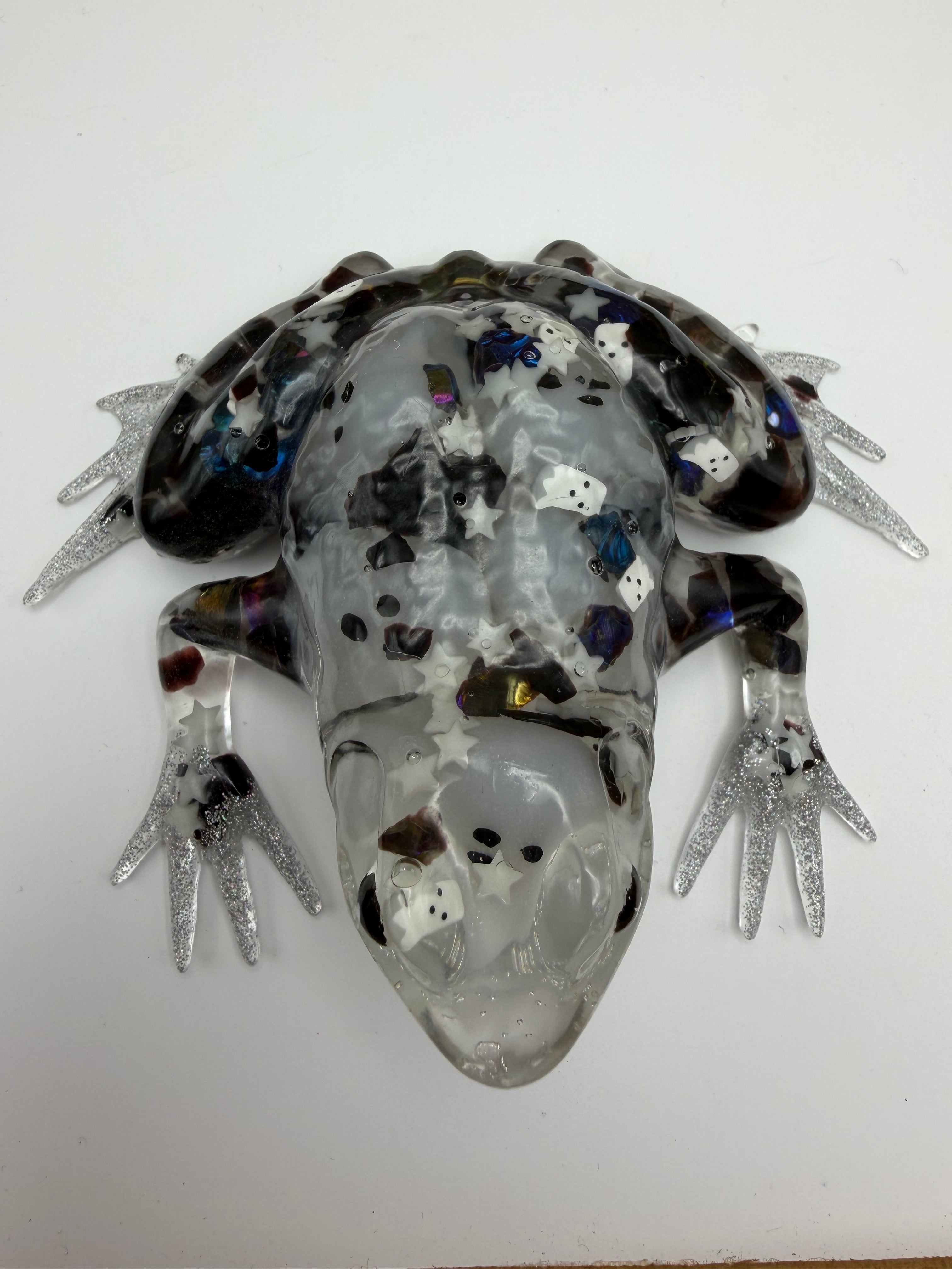 Spooky Glowing Ghost Resin Frog