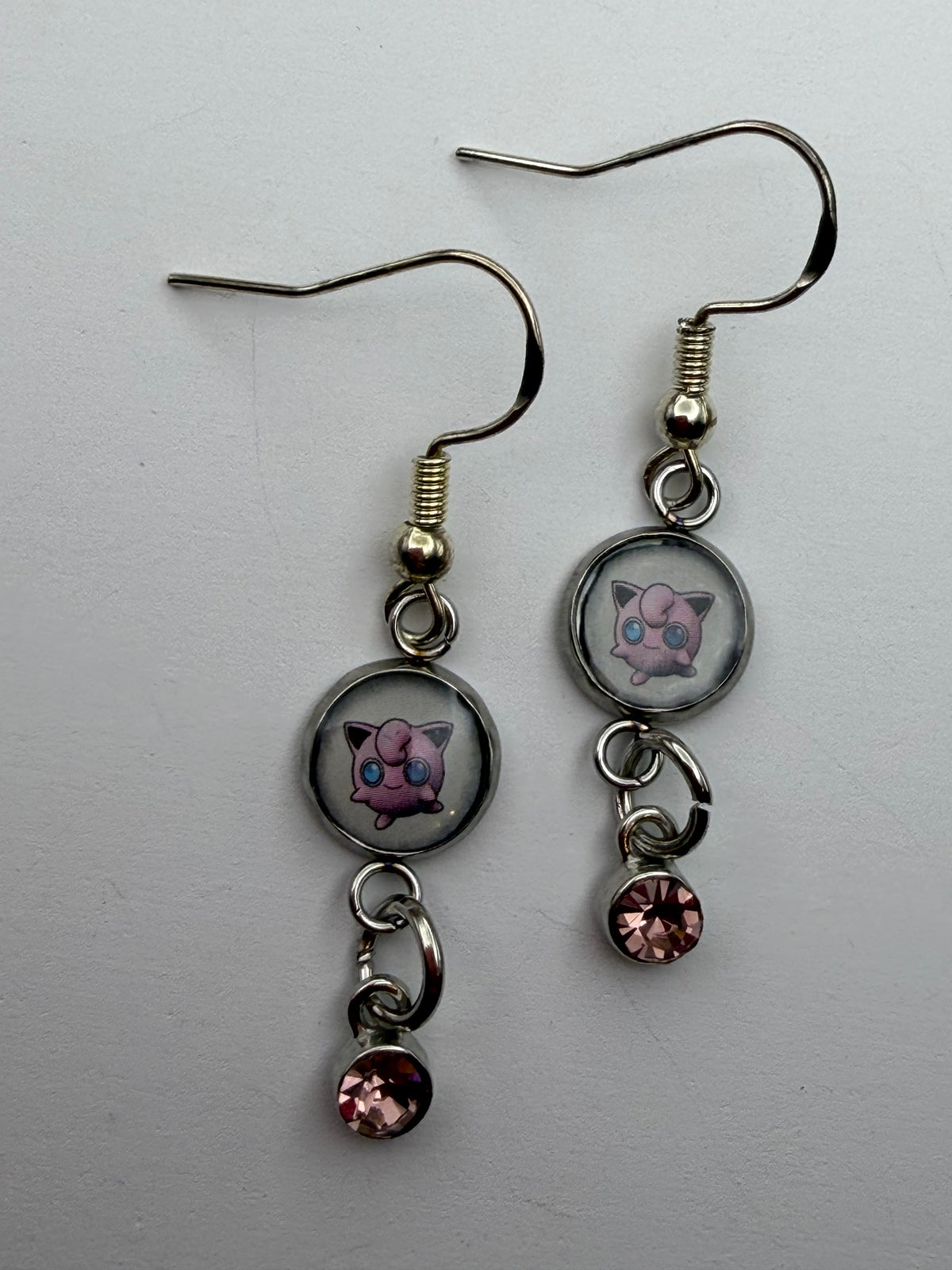 Jigglypuff Upcycled Card Earrings