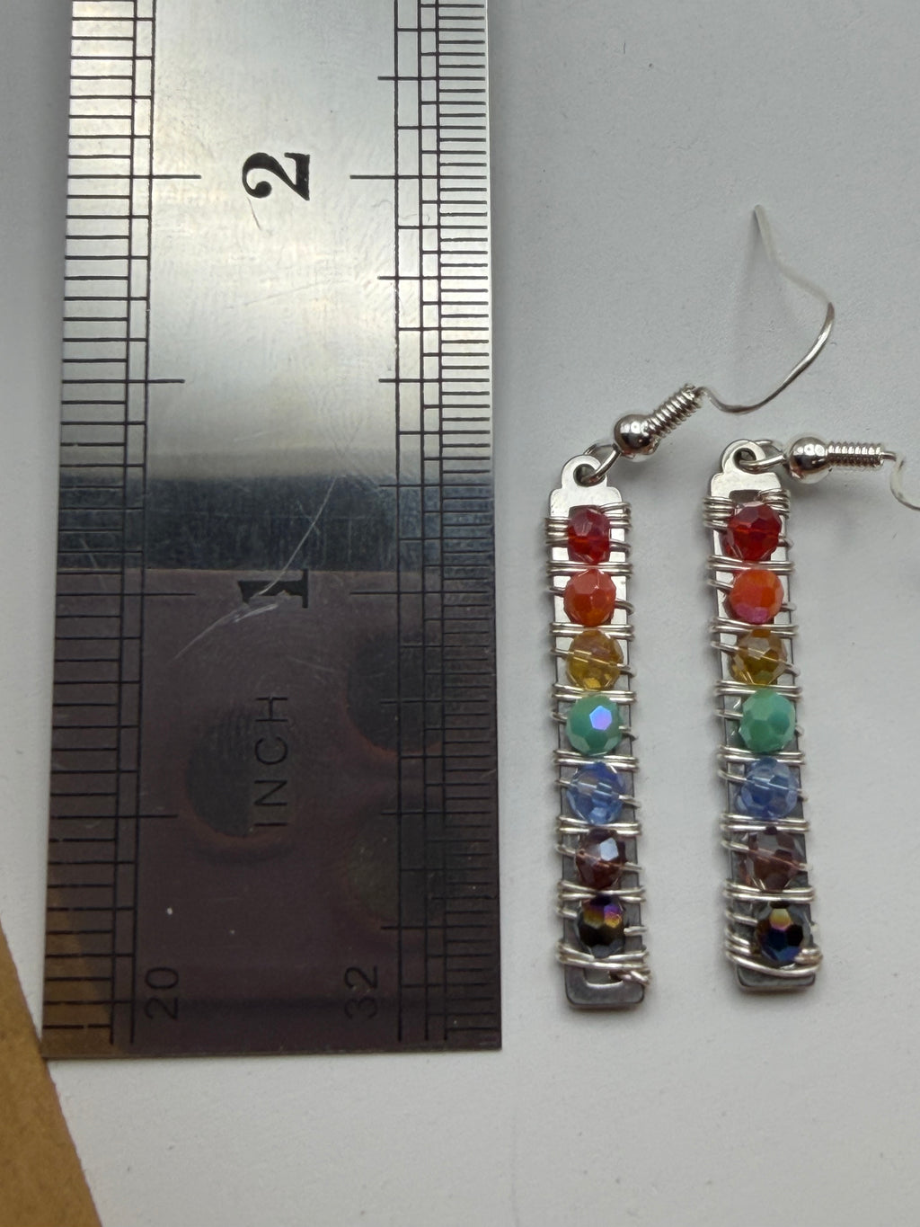 Multicolor Bead Wire Wrapped Necklace and Earring Set