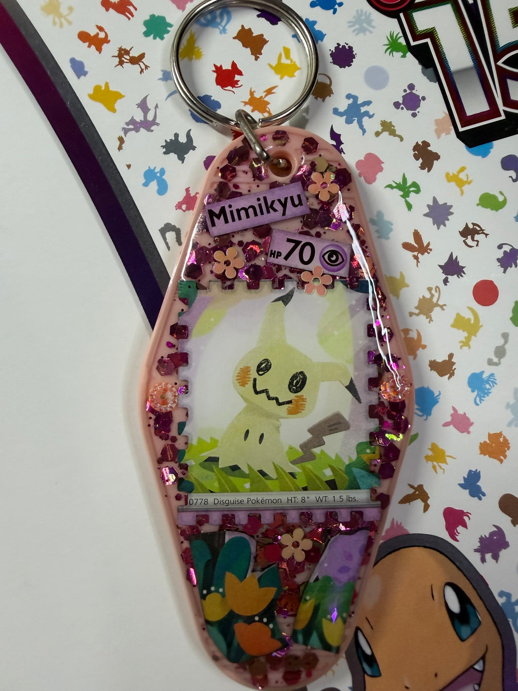 Mimikyu Pokemon Card Upcycled Keychain