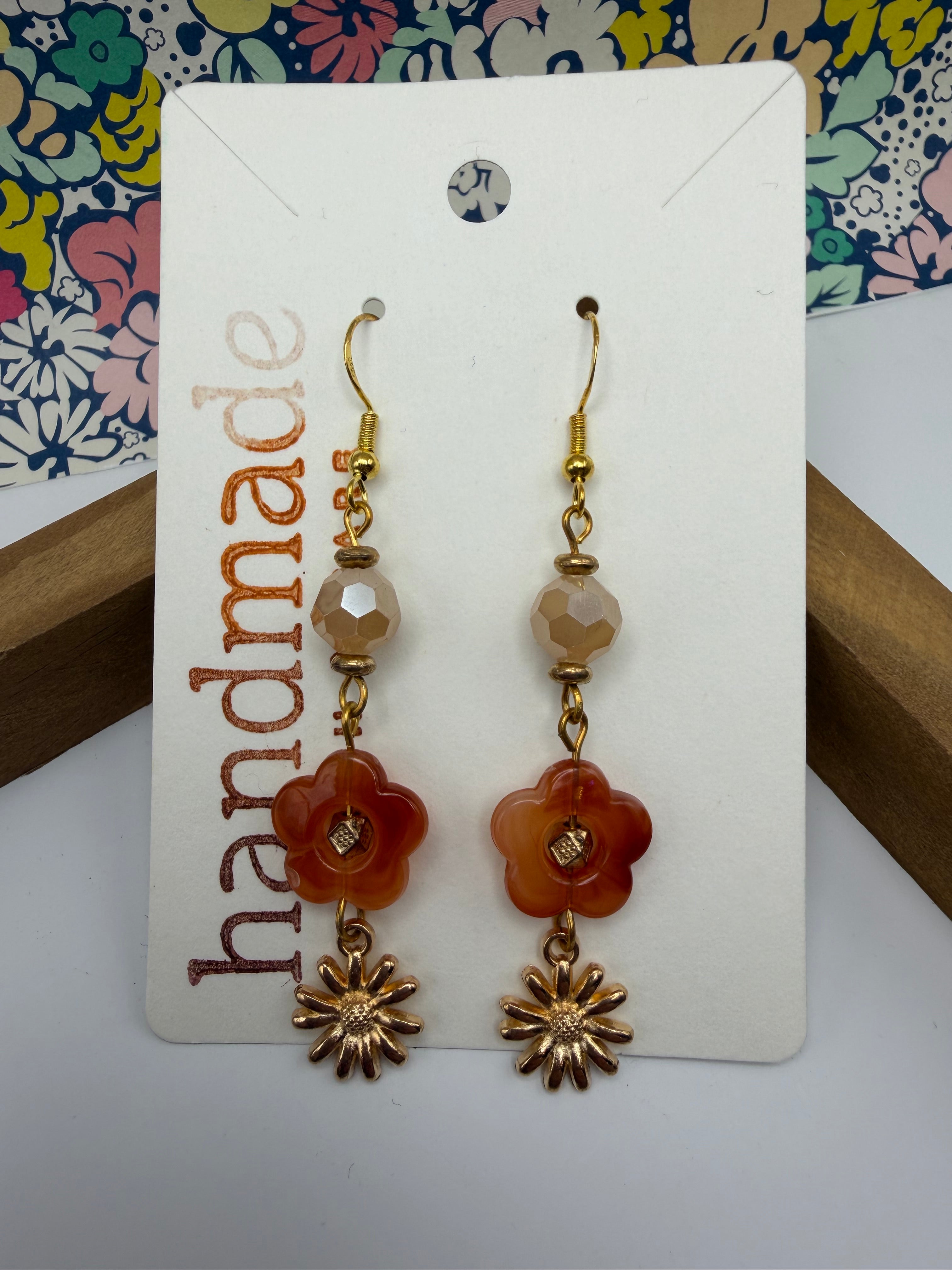 Floral Beaded Dangle Earring