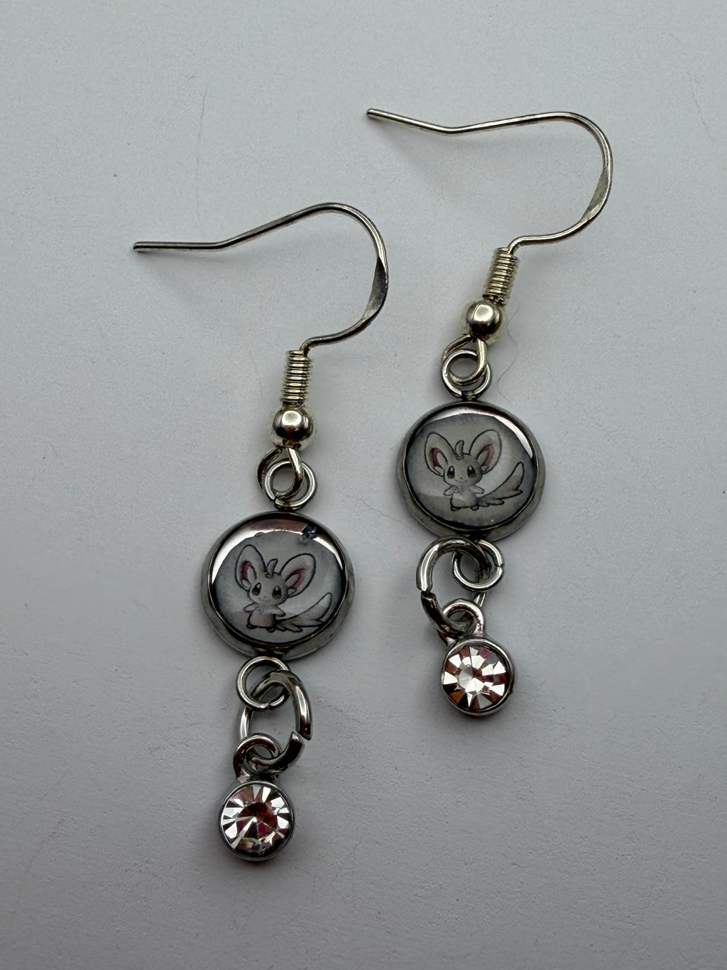Minccino Upcycled Card Earrings