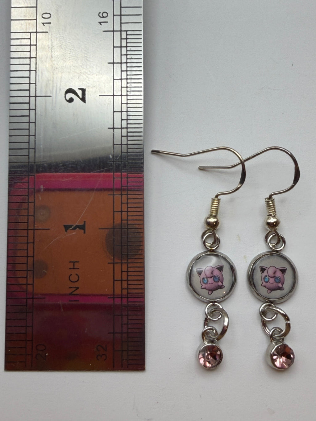 Jigglypuff Upcycled Card Earrings