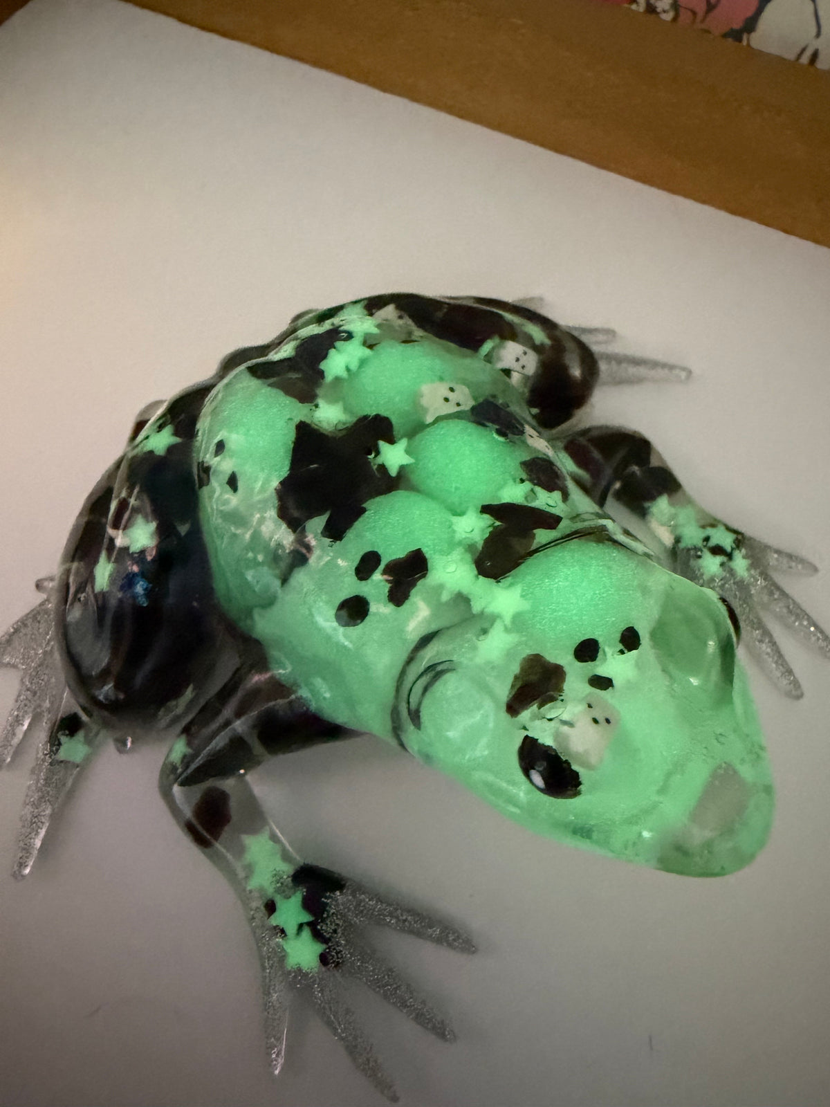 Spooky Glowing Ghost Resin Frog