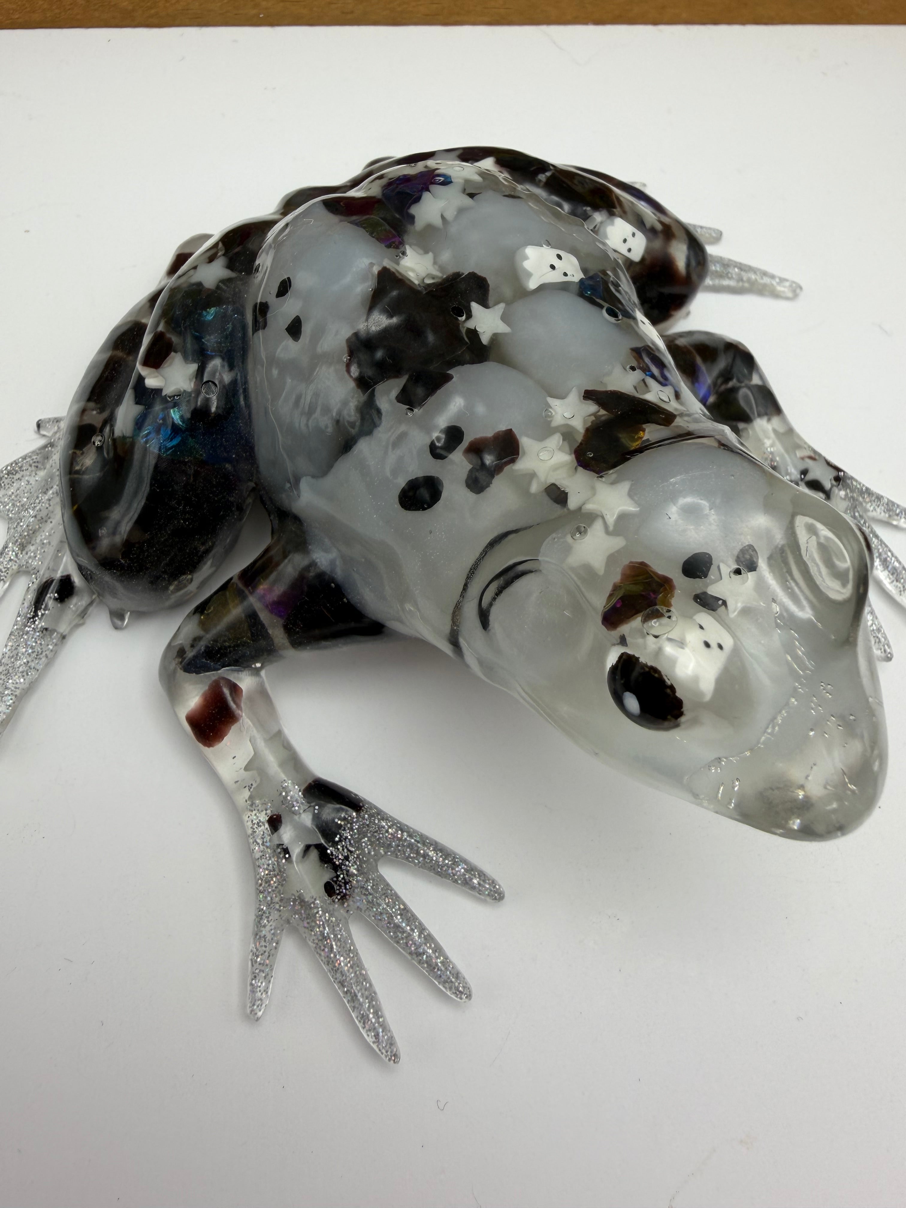 Spooky Glowing Ghost Resin Frog
