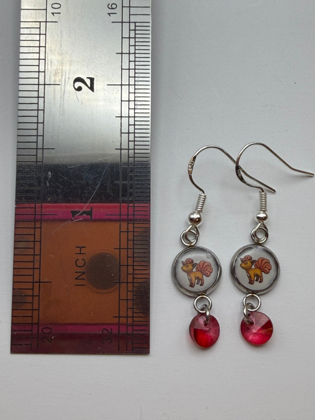 Vulpix Upcycled Card Earrings