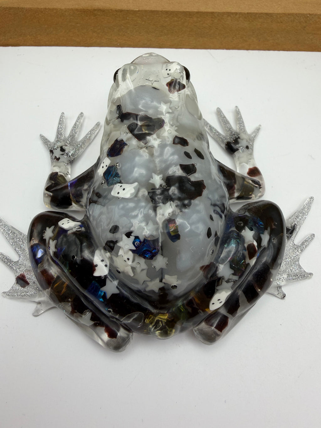 Spooky Glowing Ghost Resin Frog