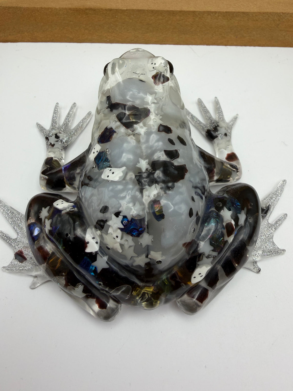 Spooky Glowing Ghost Resin Frog