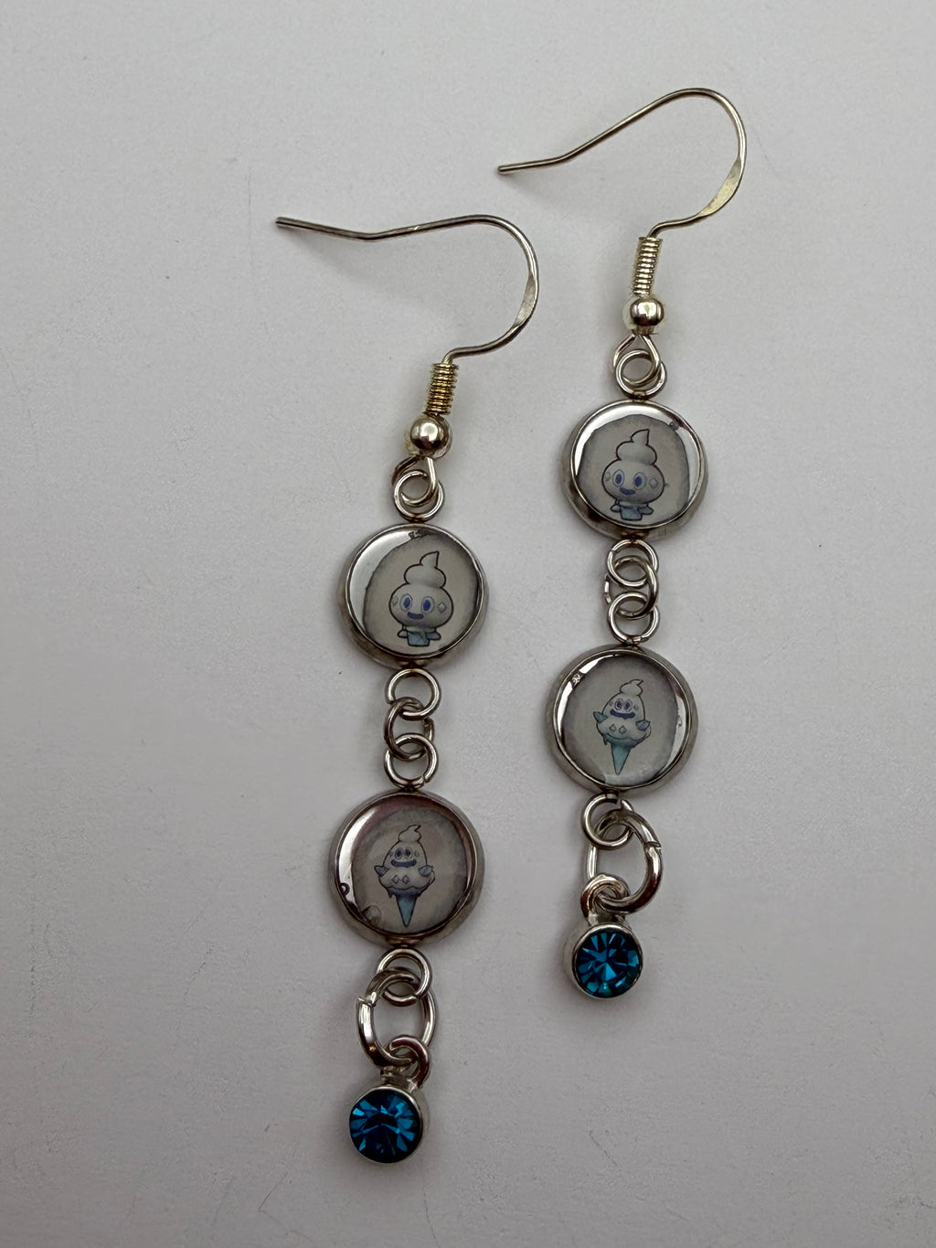 Vanillite to Vanillish Evolution Upcycled Card Earrings