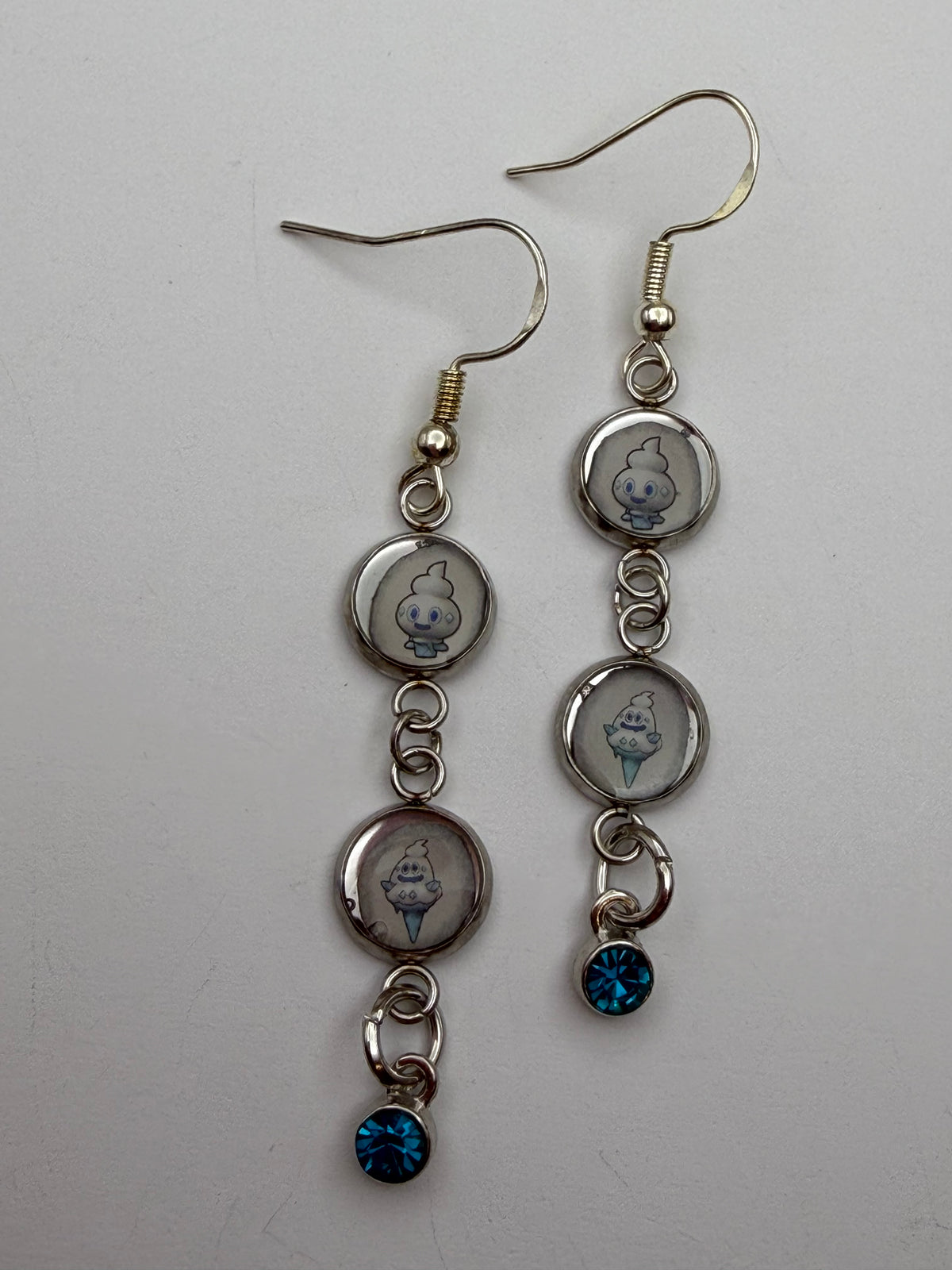 Vanillite to Vanillish Evolution Upcycled Card Earrings